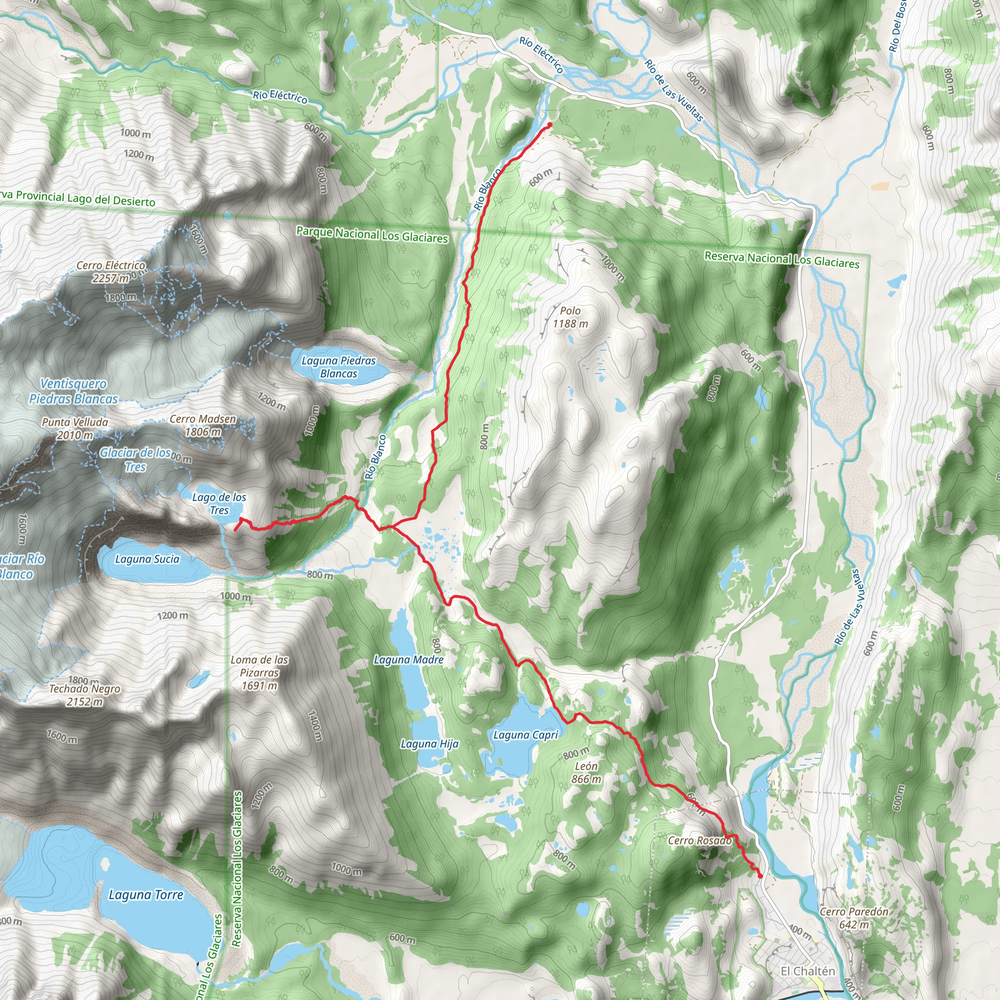 Laguna De Los Tres mobile static map