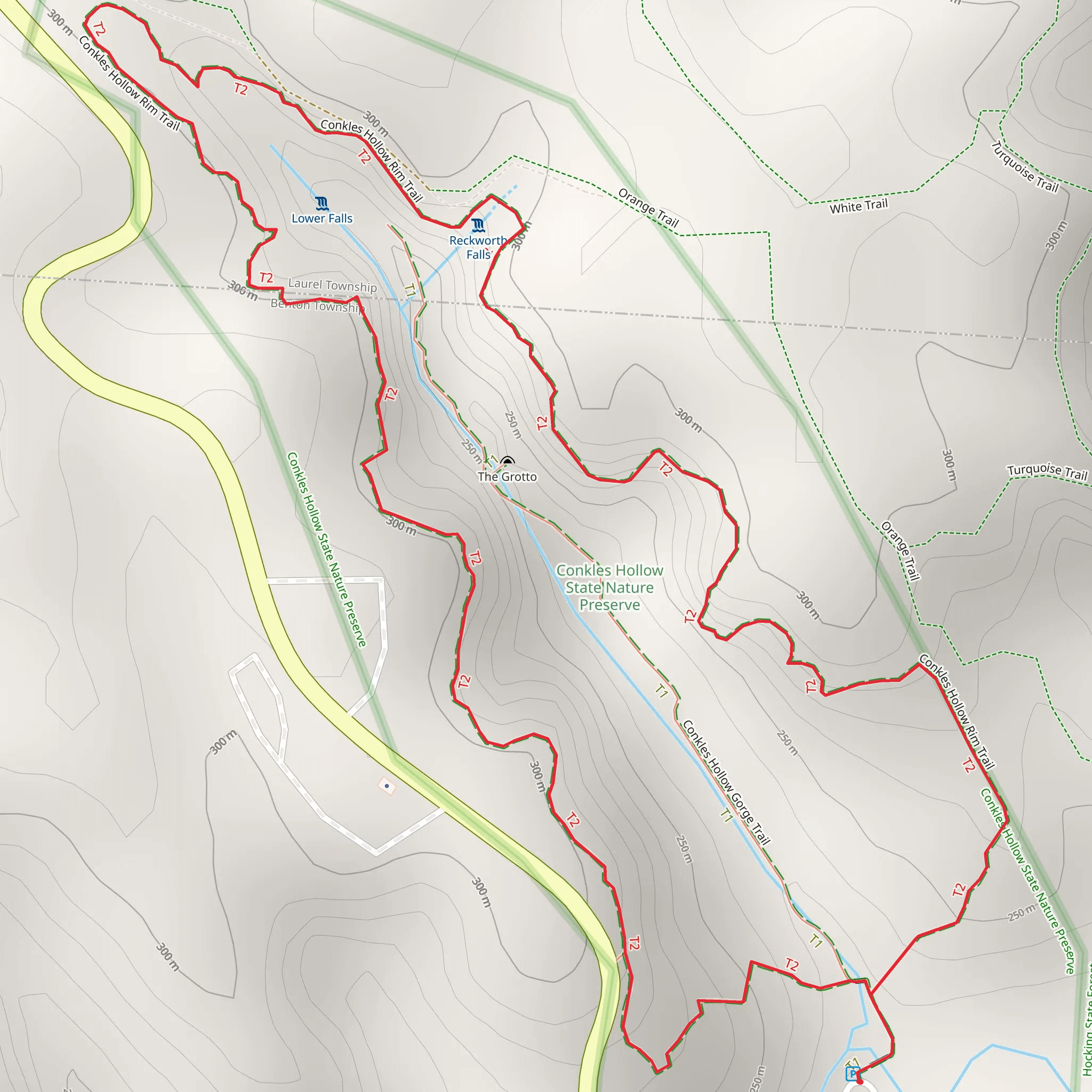 Conkles Hollow Rim Trail mobile static map