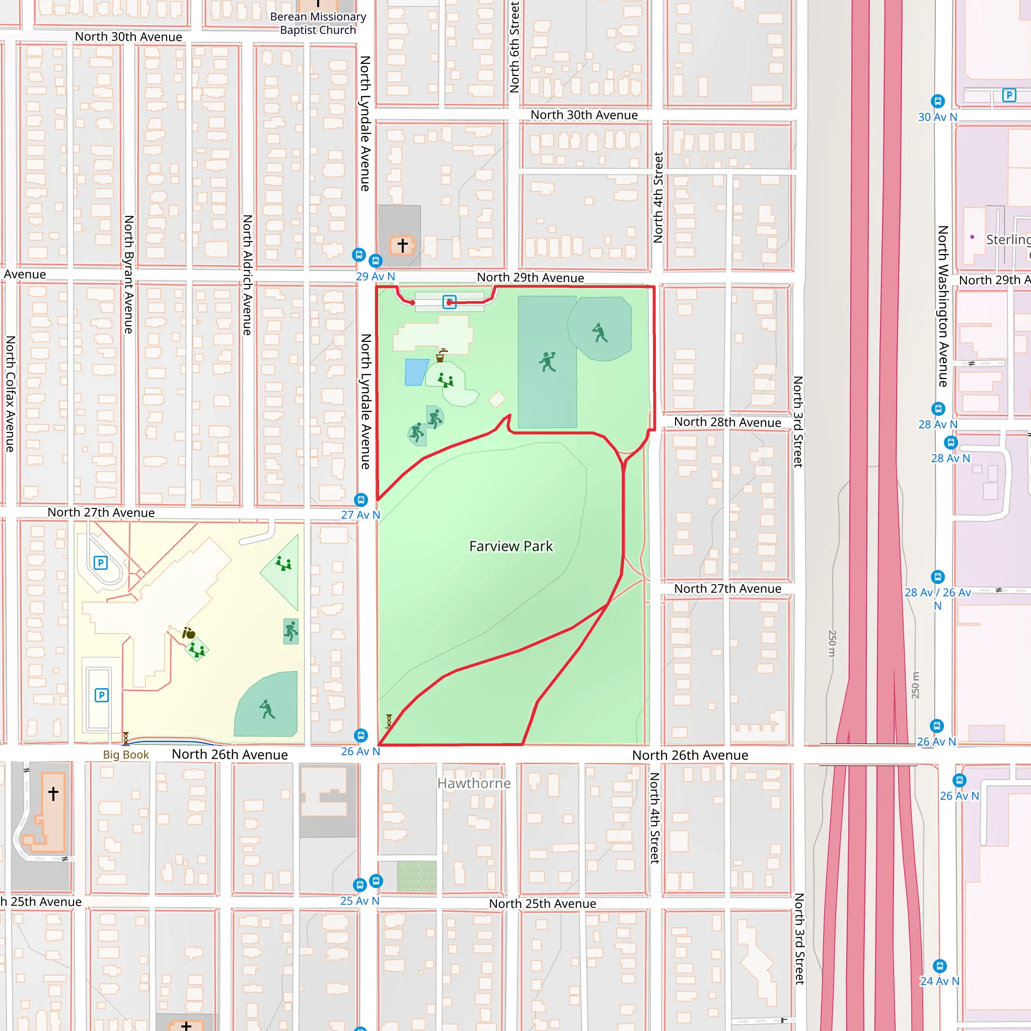 Fairview Park Loop mobile static map