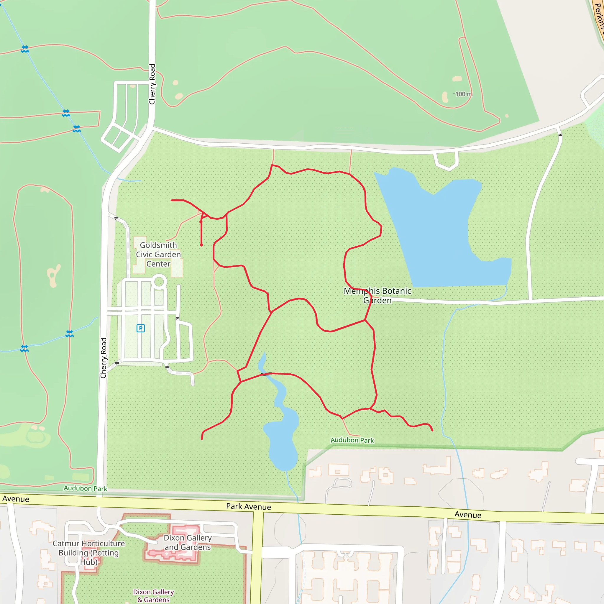 Memphis Botanic Garden Loop mobile static map