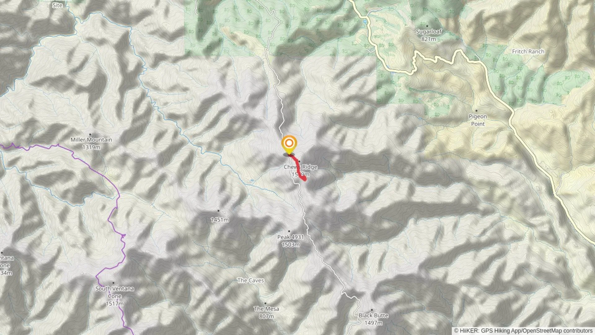 An image depicting the trail Chews Ridge Road and its surrounding area.