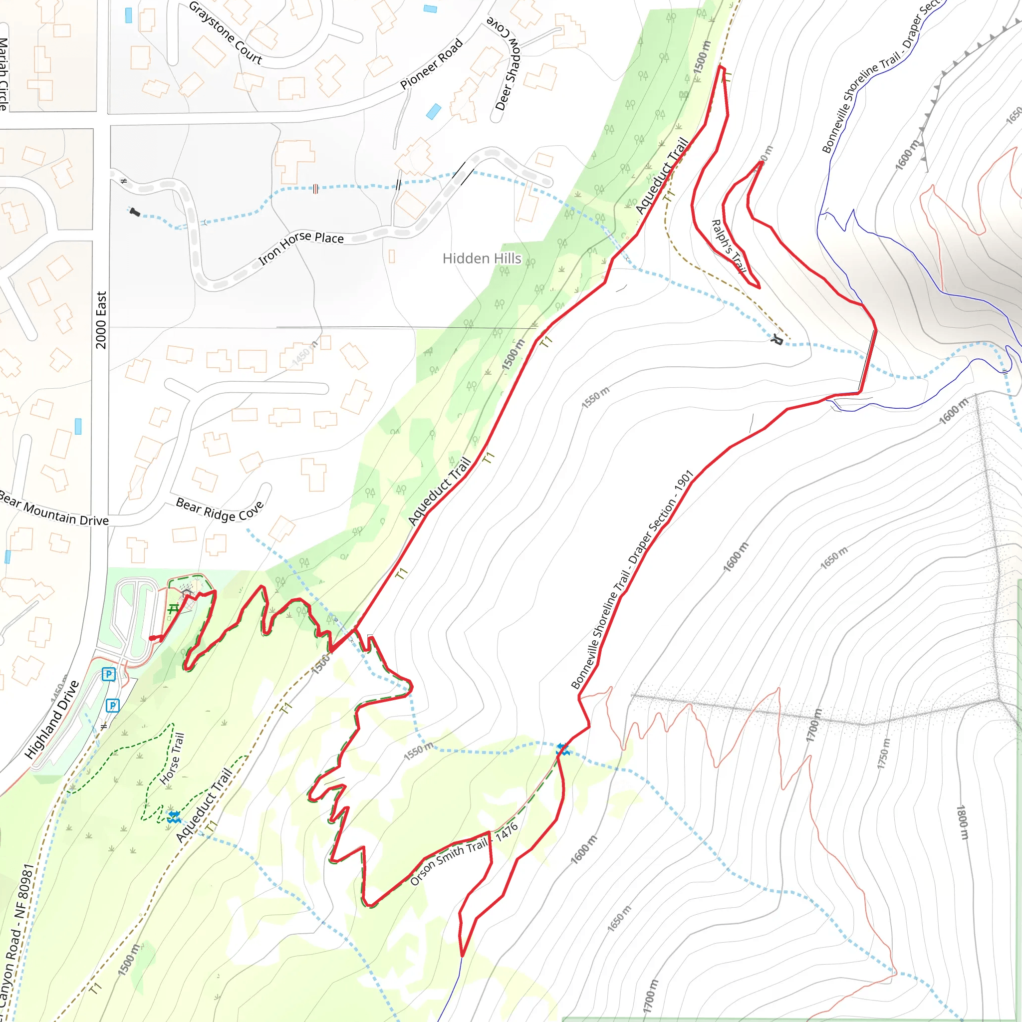Orson Smith Trail and Aqueduct Loop Trail mobile static map