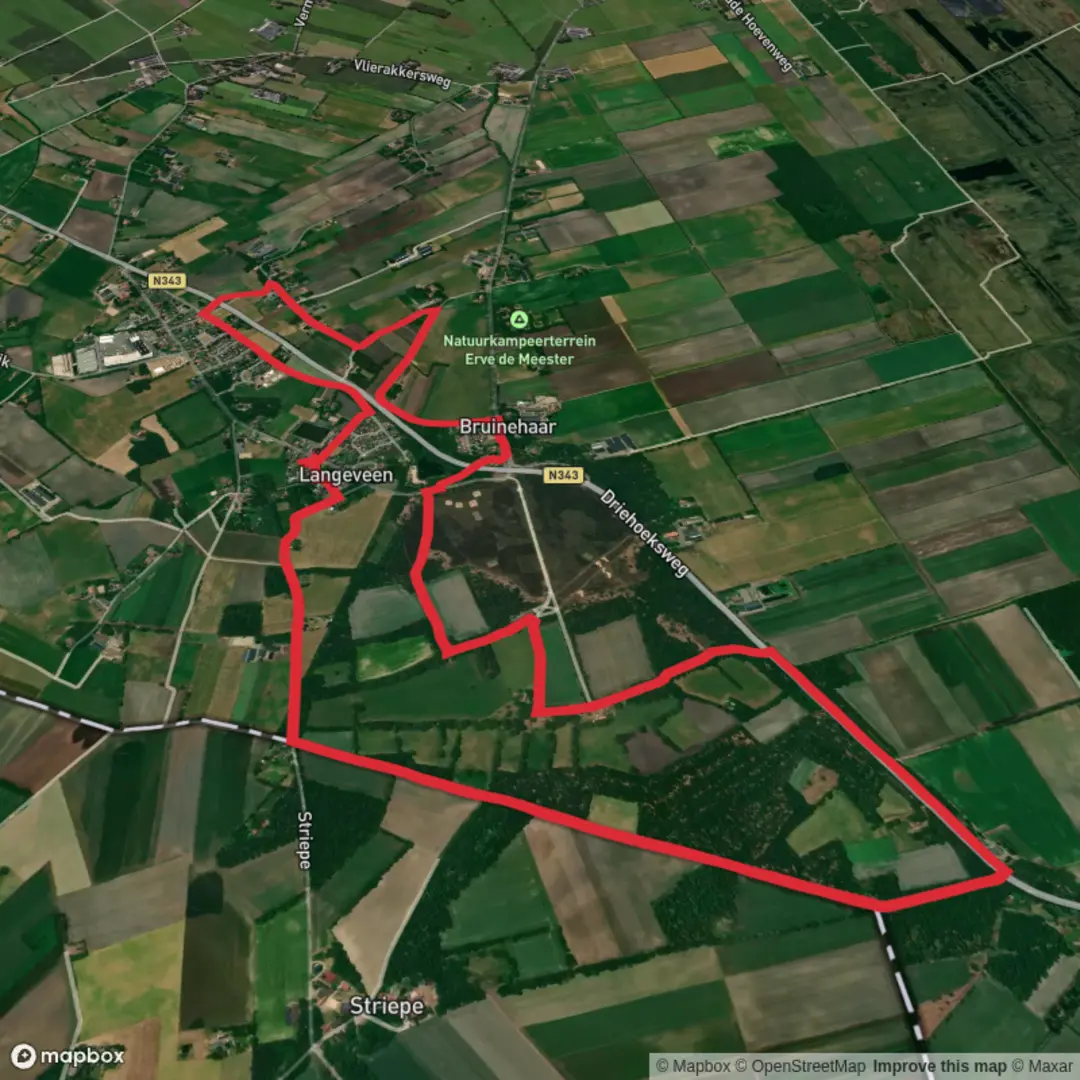 An image depicting the trail Koele and Bruinehaar Loop and its surrounding area.