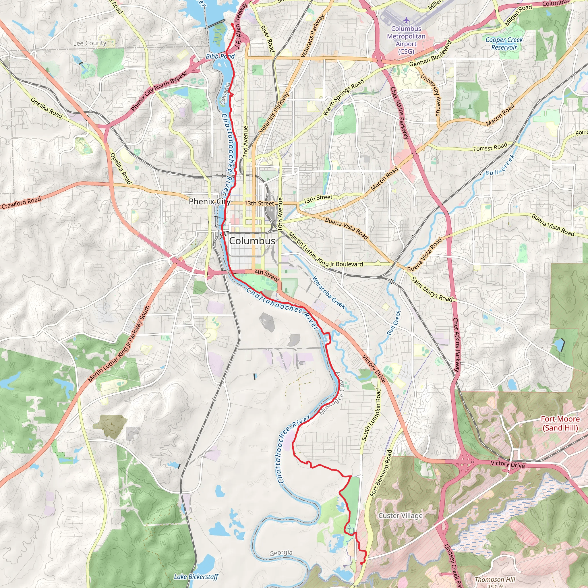 Chattahoochee RiverWalk mobile static map