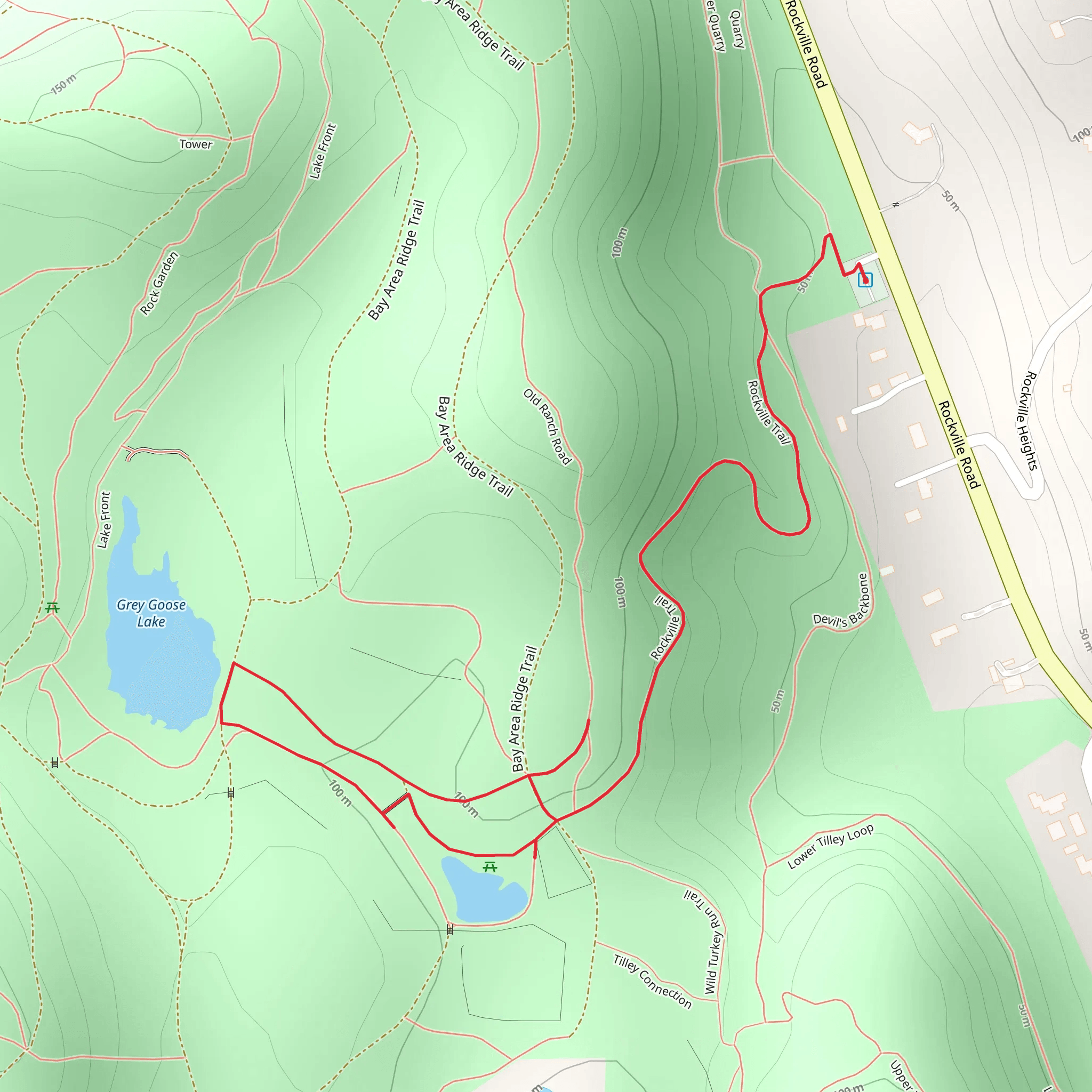 Grey Goose Lake via Rockville Trail mobile static map