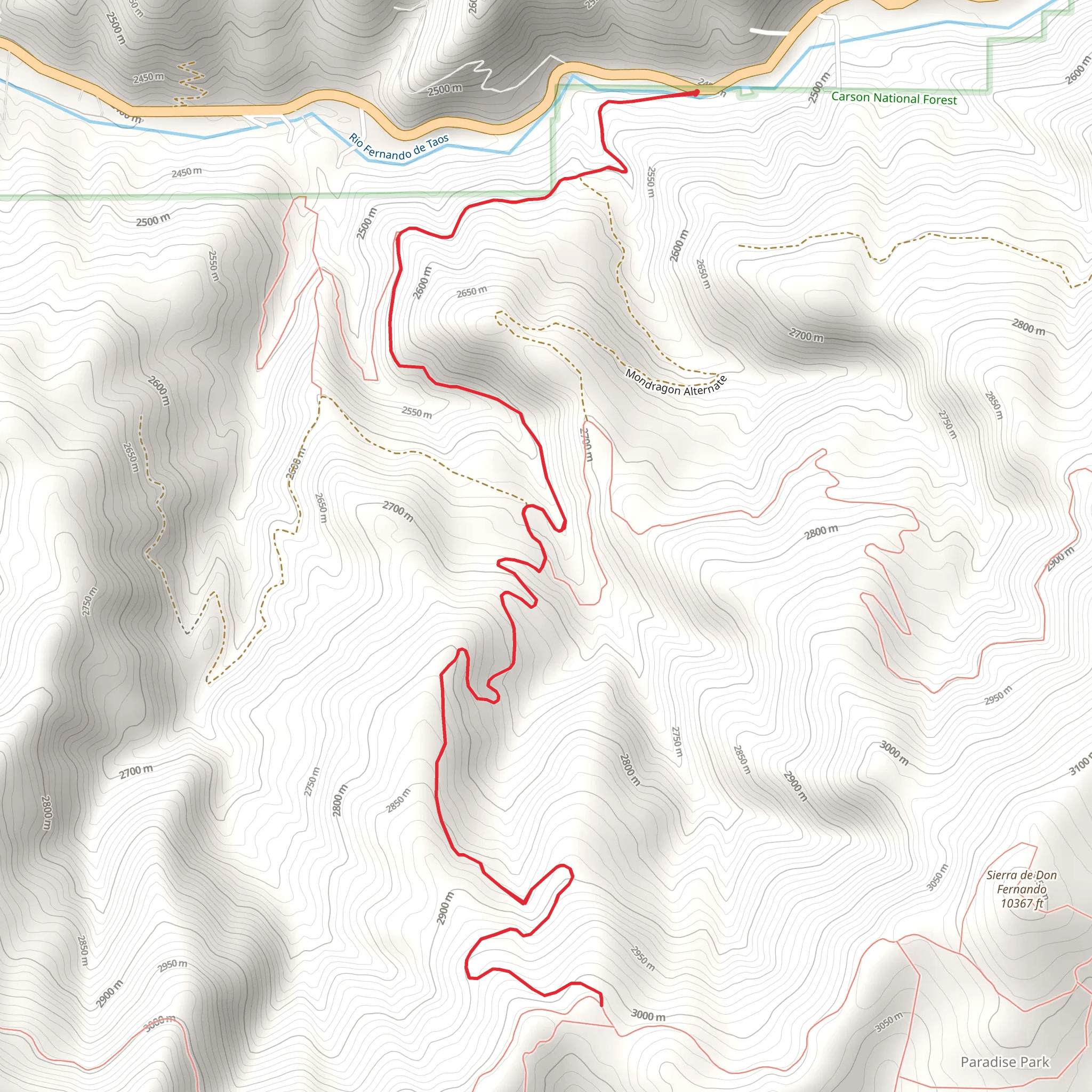 Mondragon Trail mobile static map