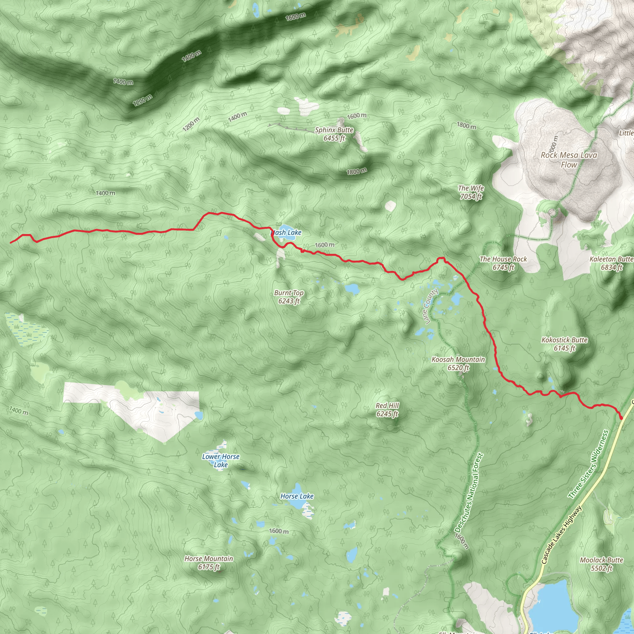 Nash Lake via Mirror Lakes Trail mobile static map