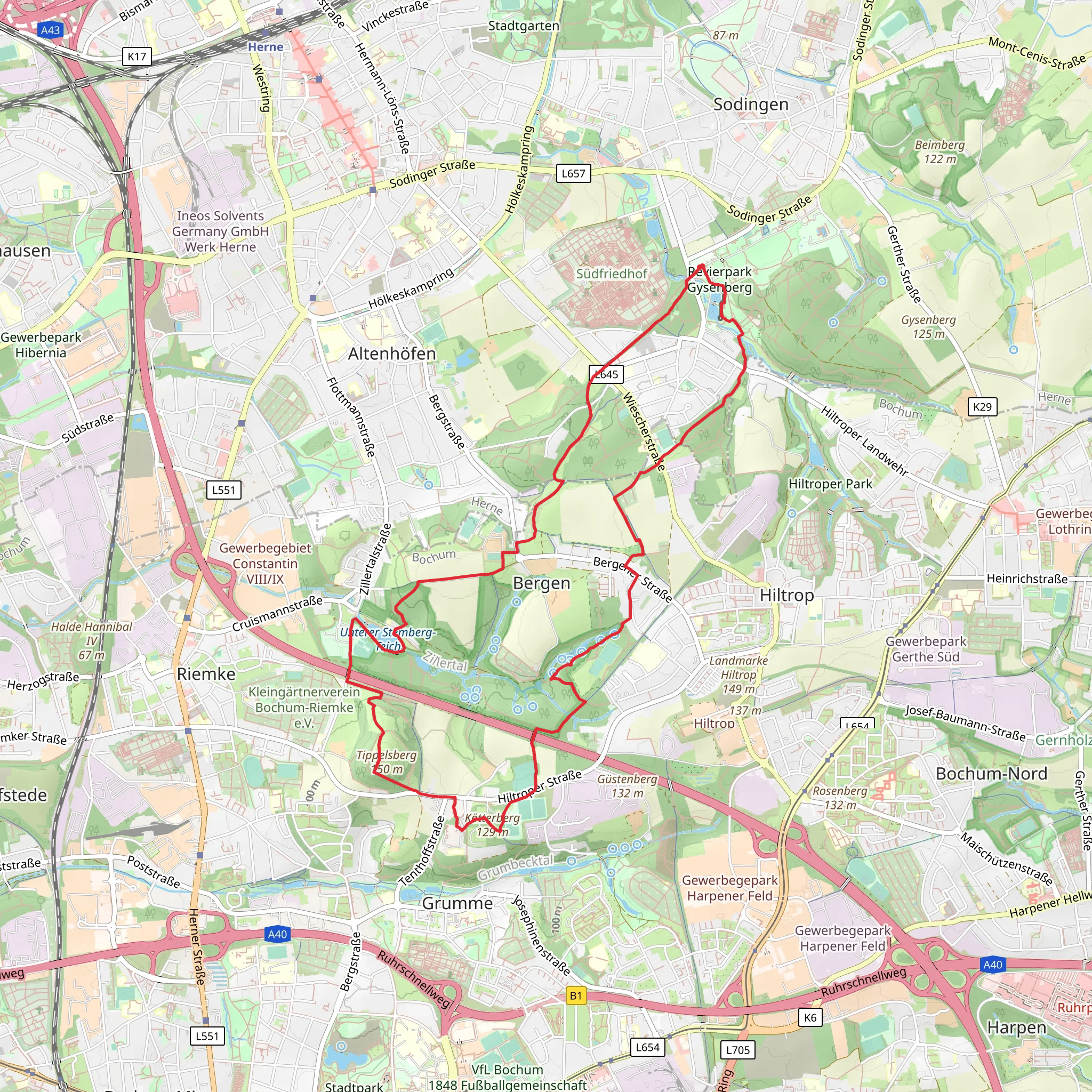 Unterer Stemberg-Teich and Tippelsberg Loop mobile static map
