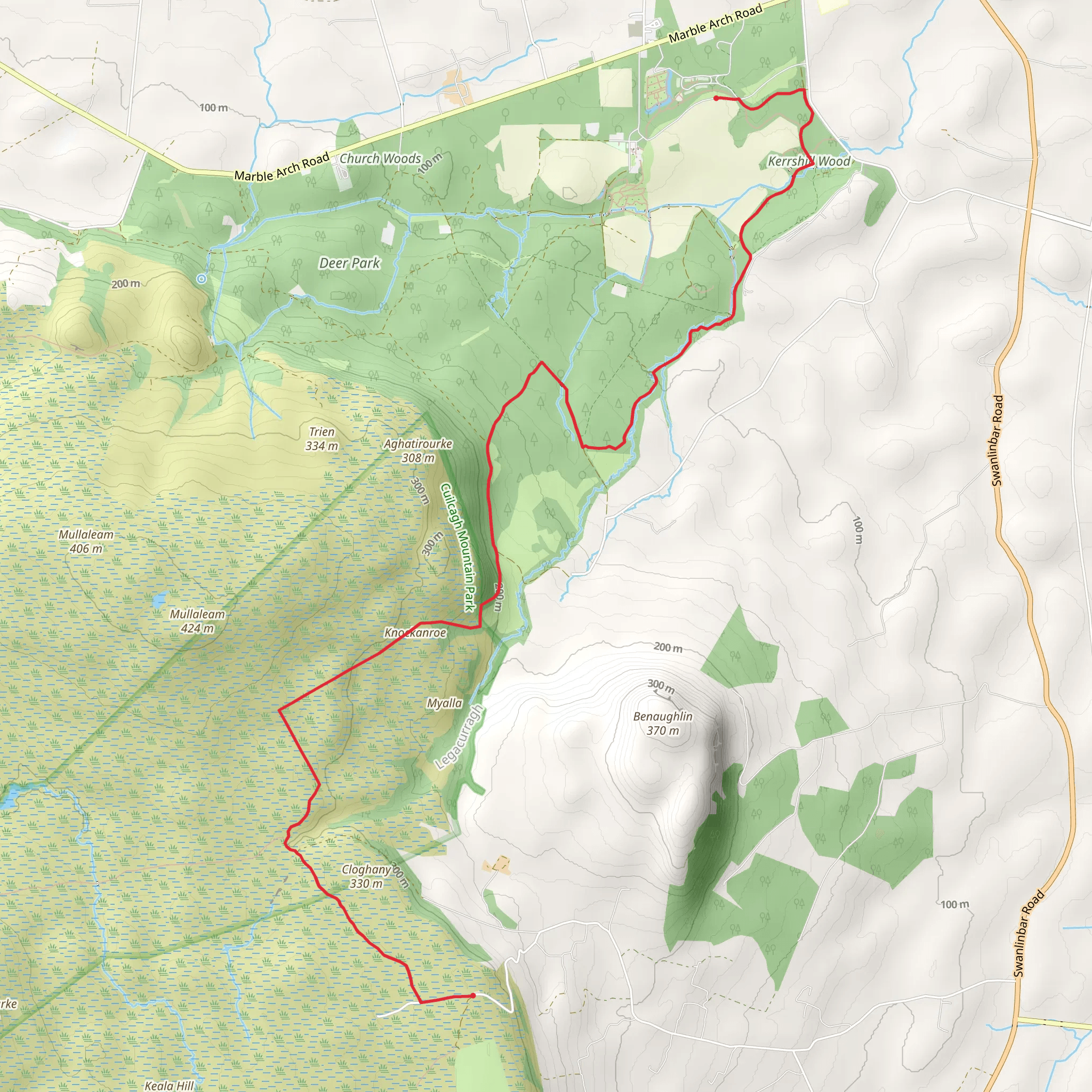 Legacurragh Valley Trail mobile static map