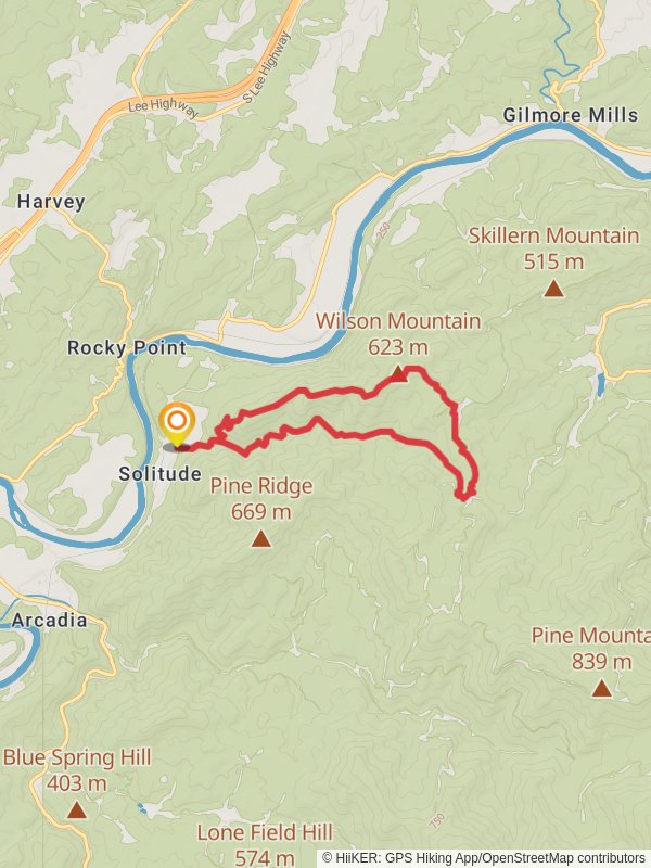 Sprouts Run and Wilson Mountain Loop Trail