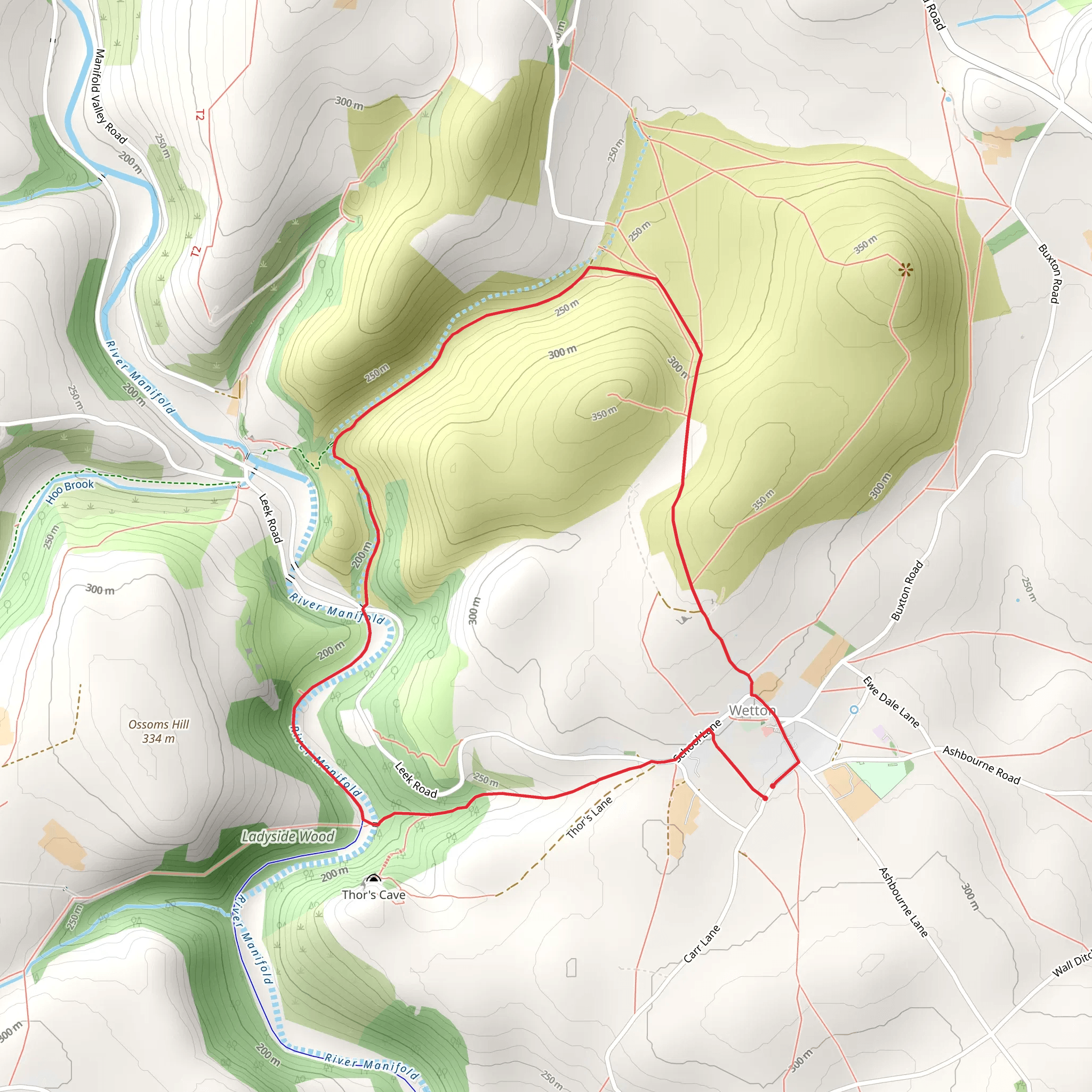 Wetton and Manifold Valley mobile static map