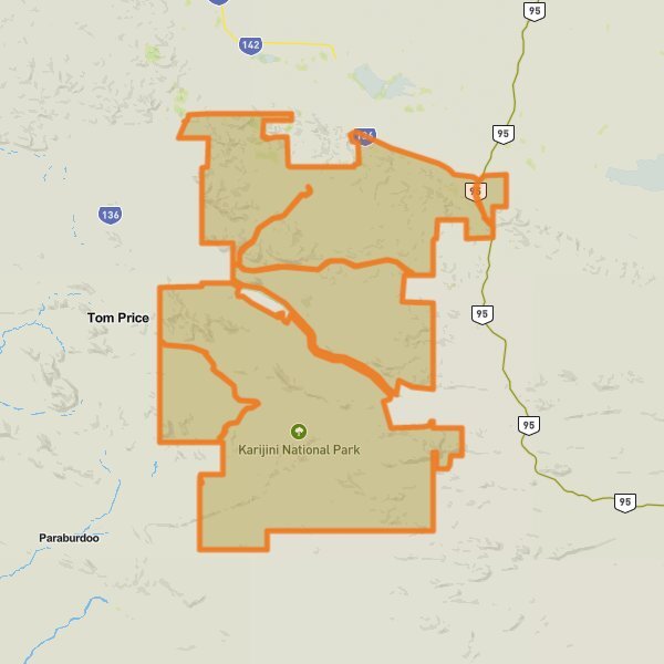 Karijini National Park mobile static map