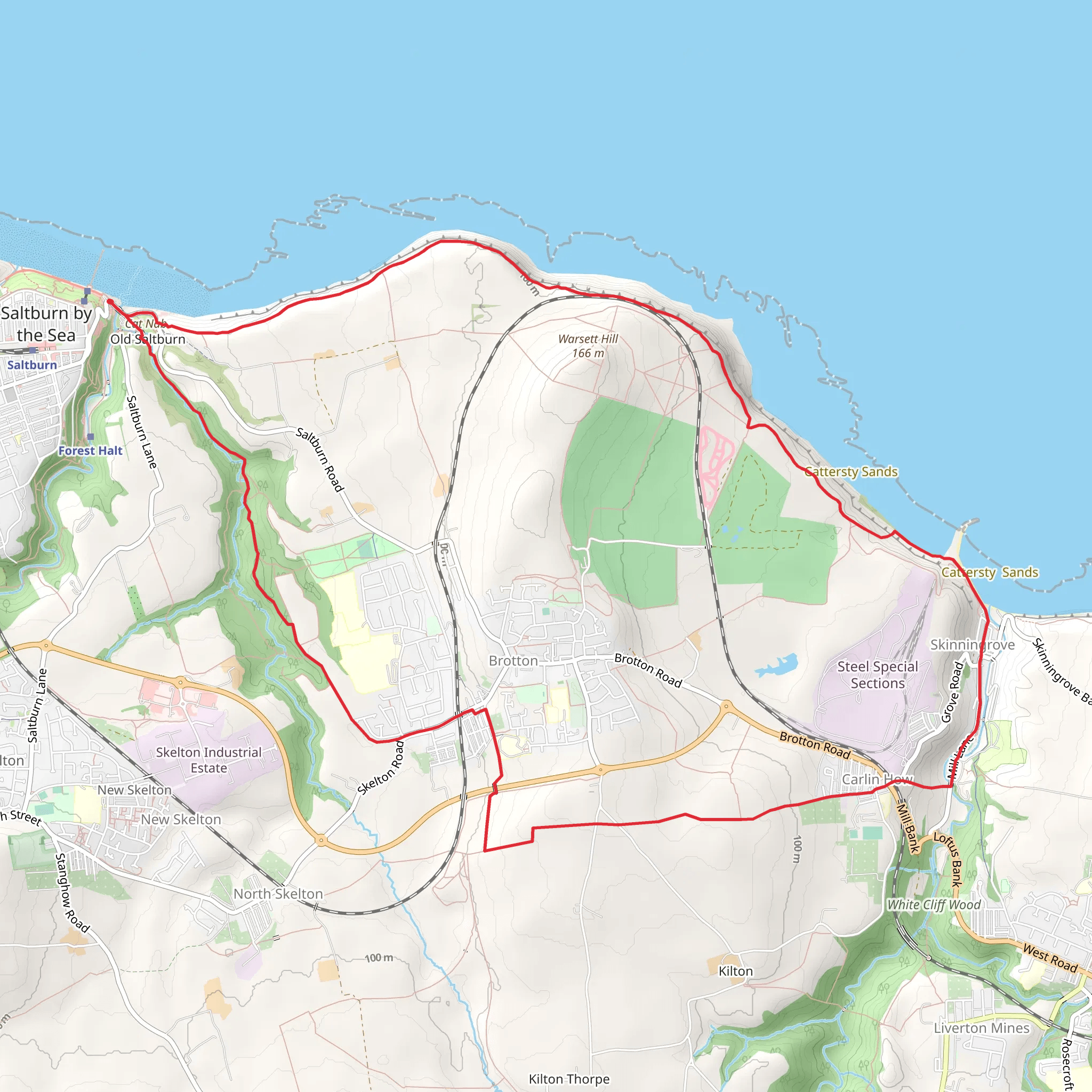 Saltburn by the Sea to Skinningrove Loop mobile static map