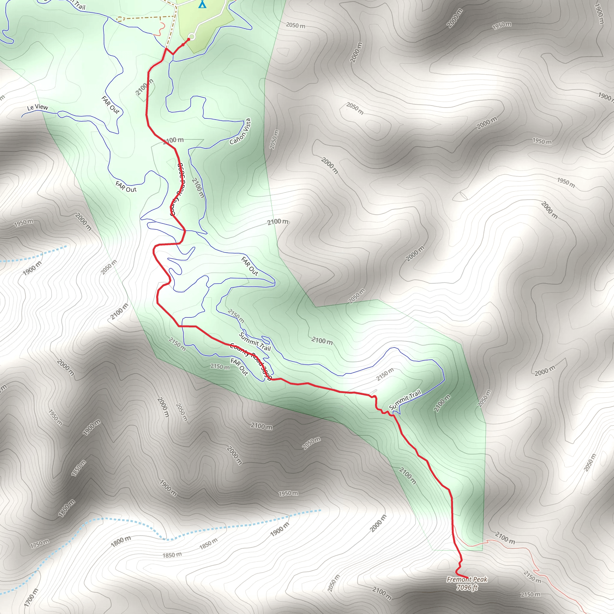 Fremont Peak Out and Back mobile static map