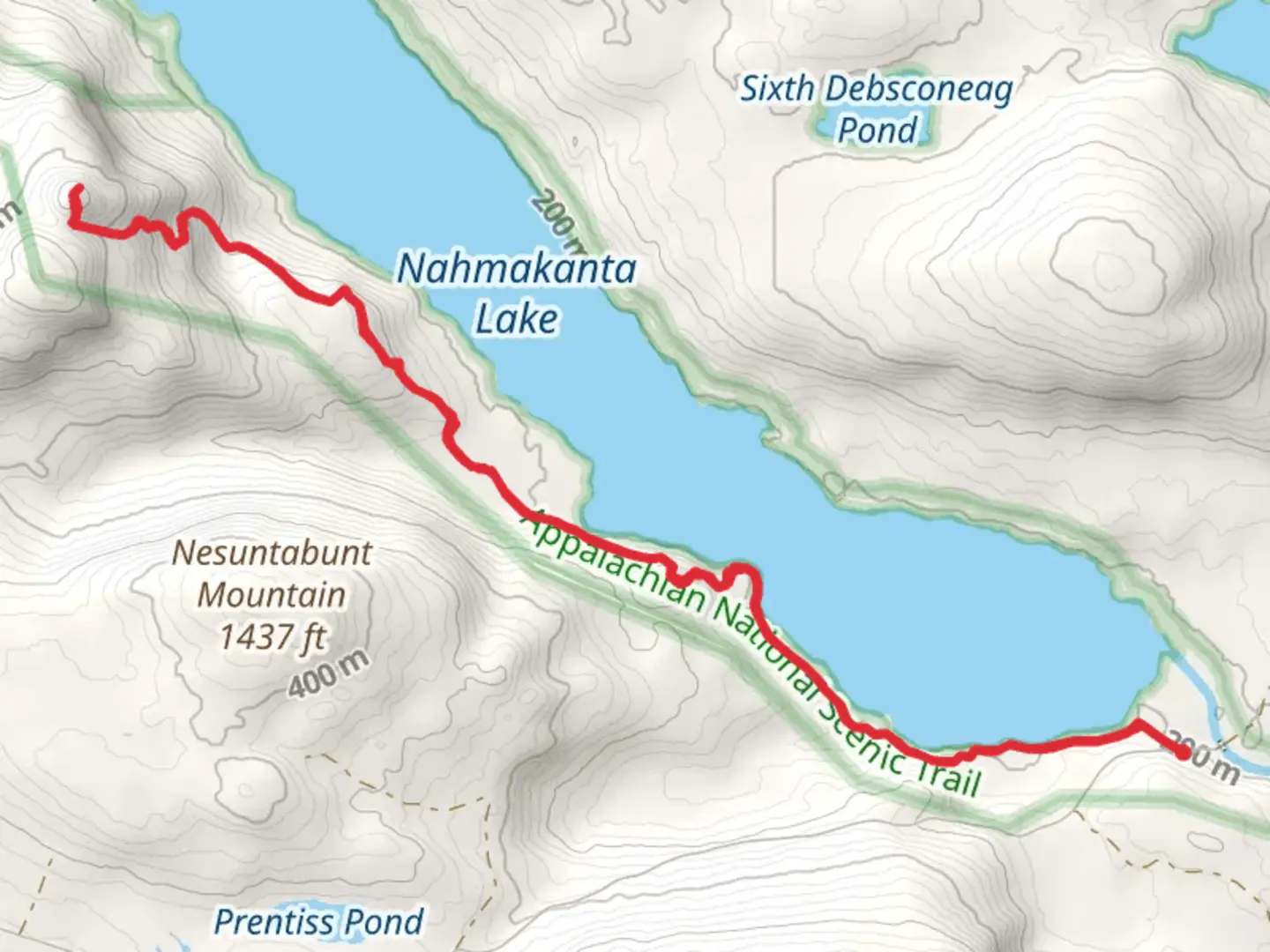 An image depicting the trail Nahmakanta Lake and Wadleigh Valley and its surrounding area.