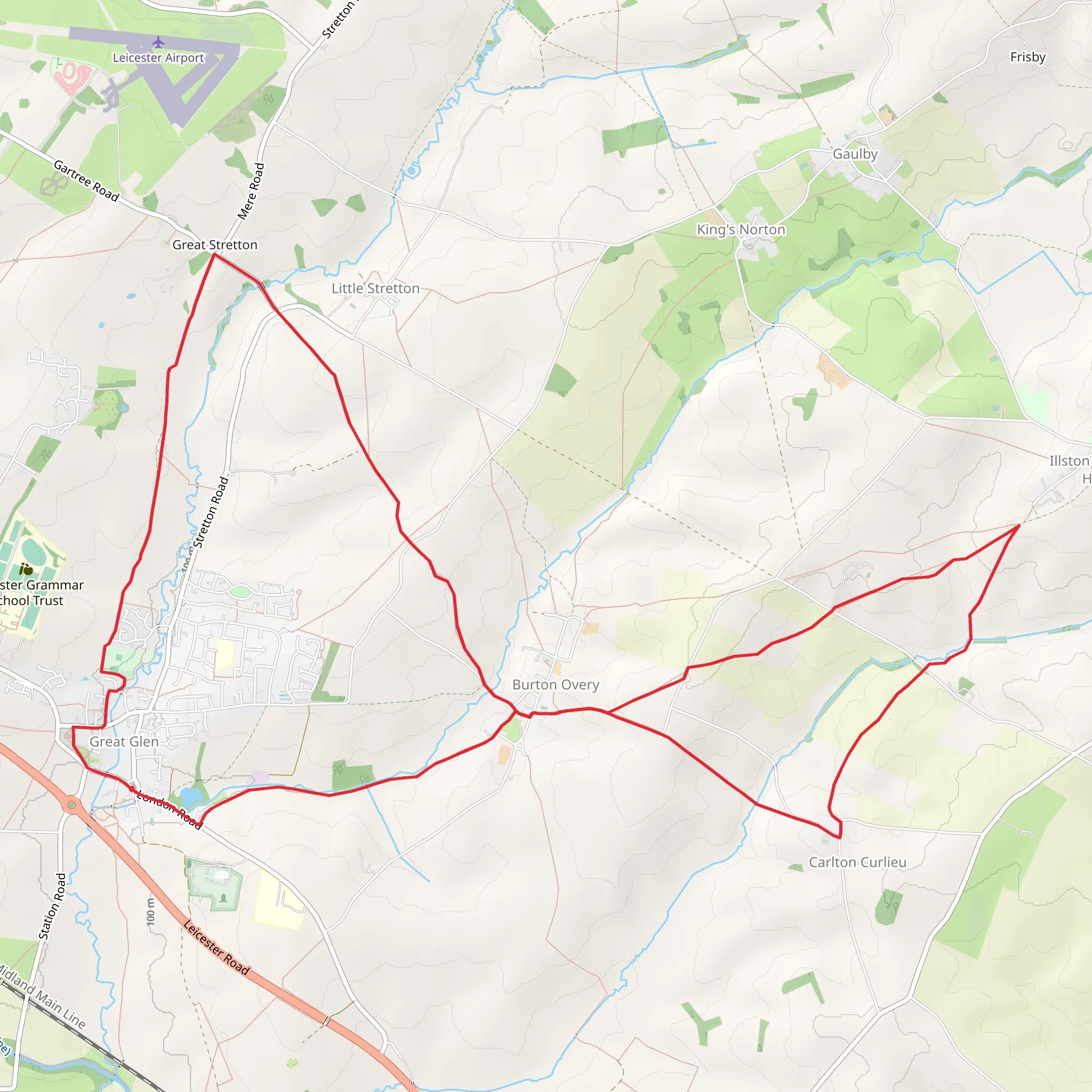 Great Glen - Burton Overy and Illston mobile static map