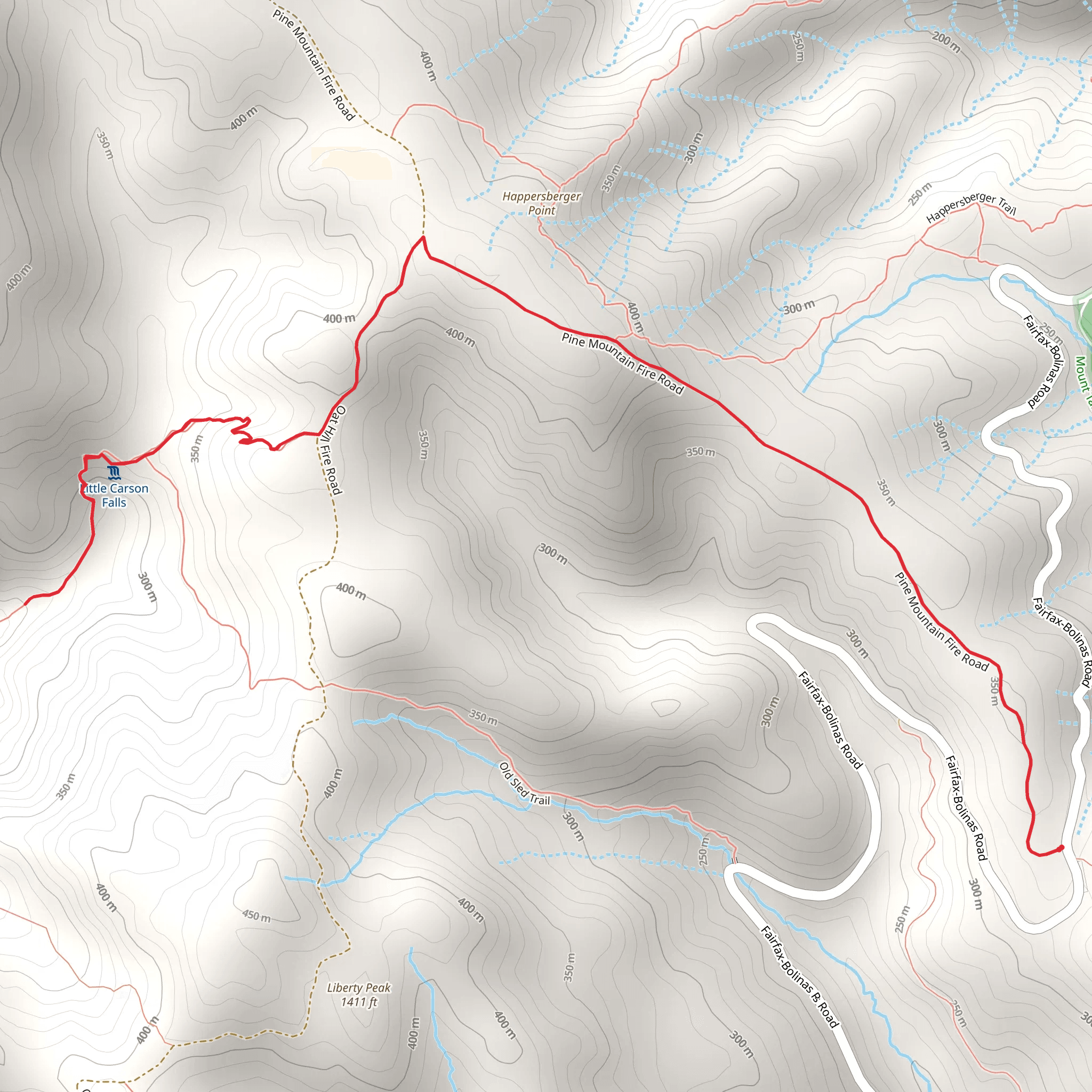 Pine Mountain and Oat Hill Fire Road mobile static map