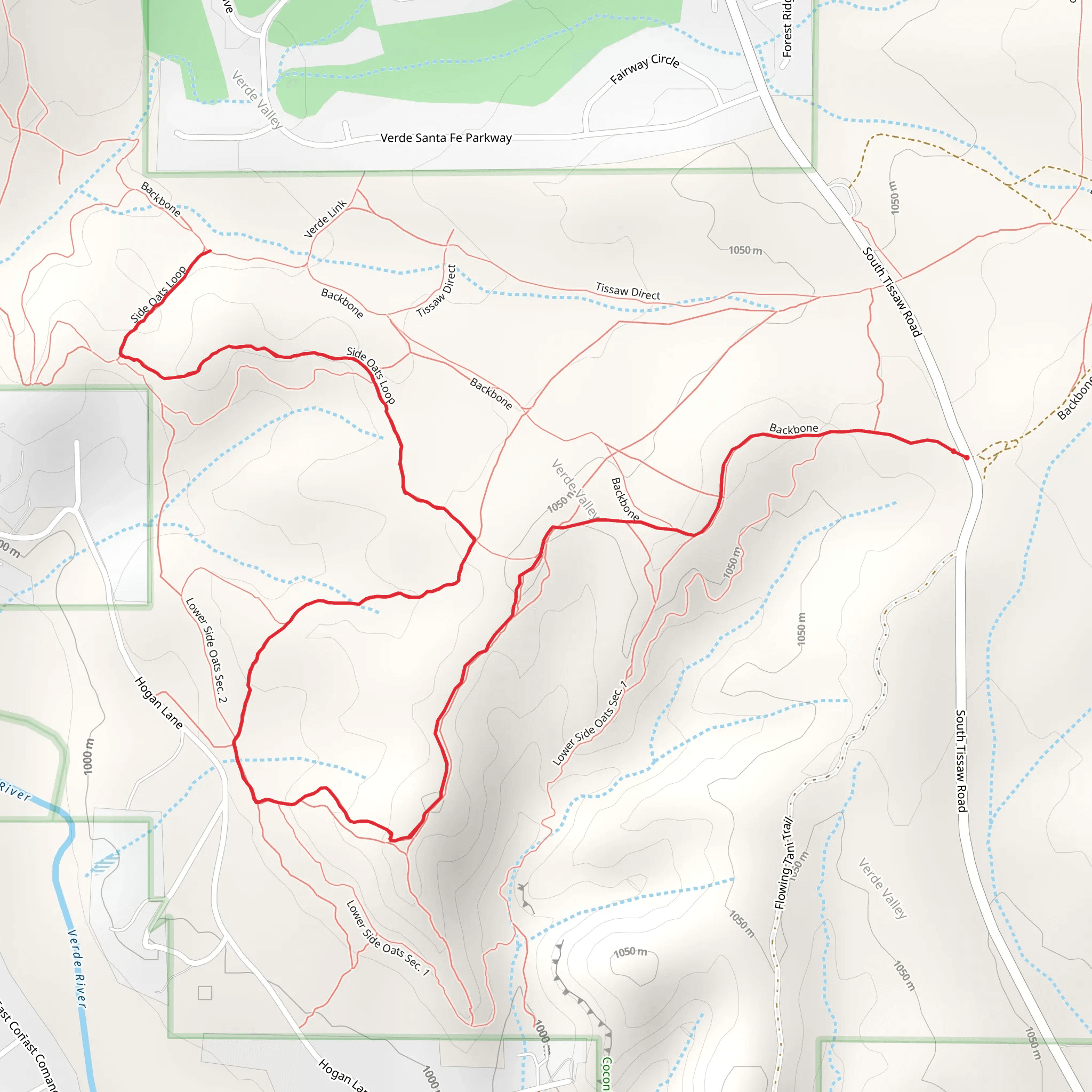 Side Oats Loop Trail mobile static map
