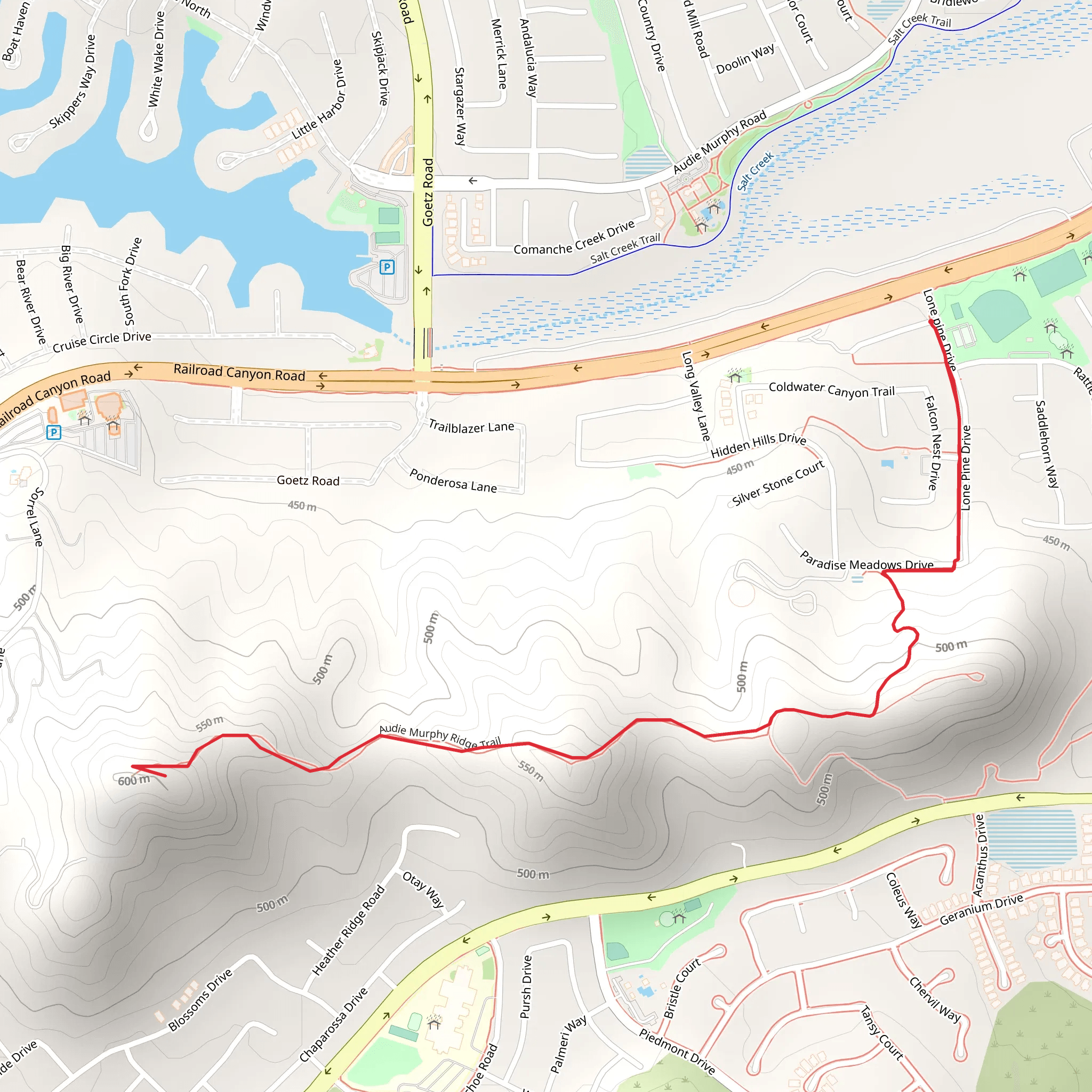 Audie Murphy Ridge Trail mobile static map