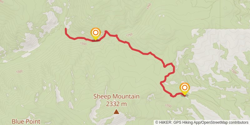 East Fork of Rattlesnake Creek via Upper Twin Creek Trail stage 2 Map