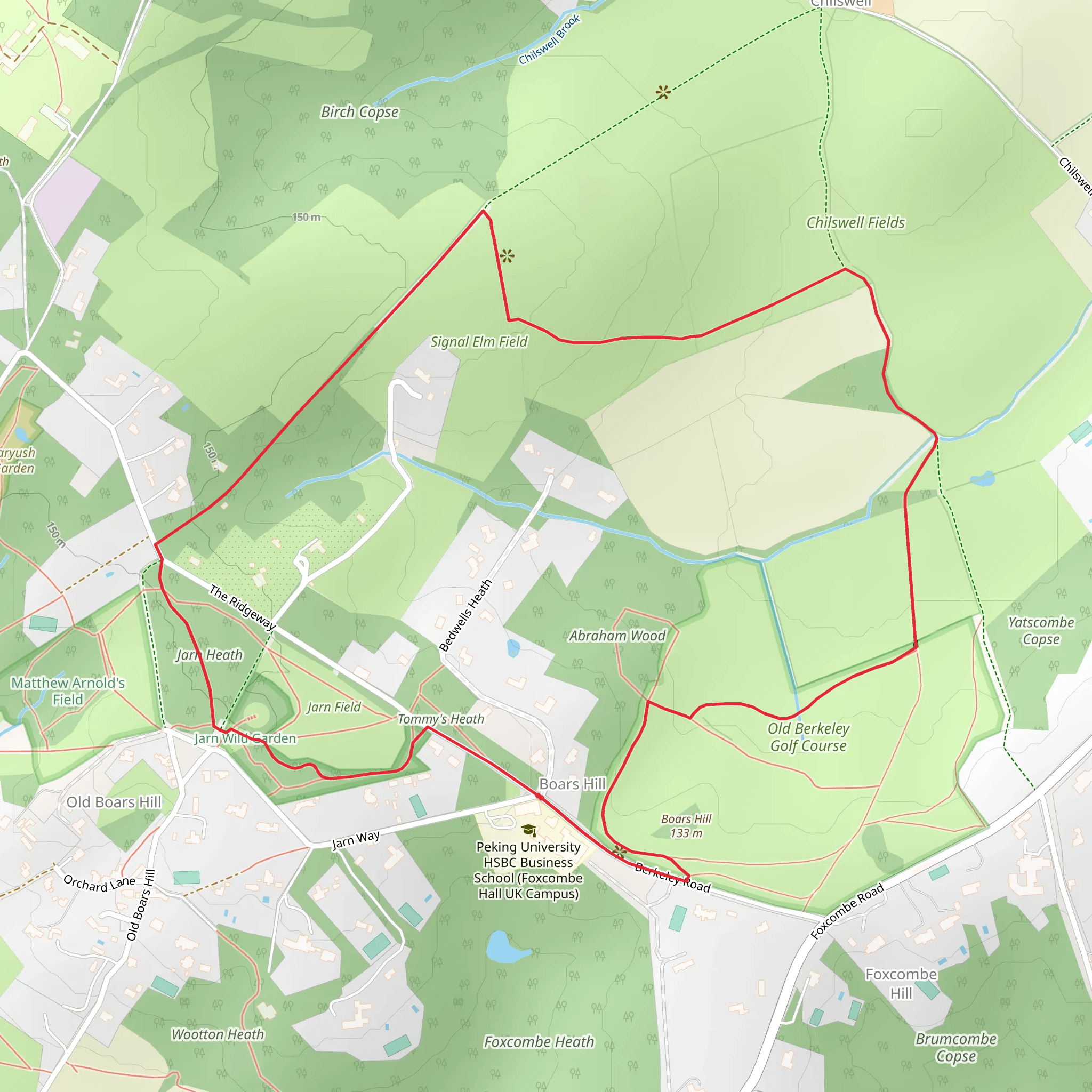 Boars Hill Loop mobile static map