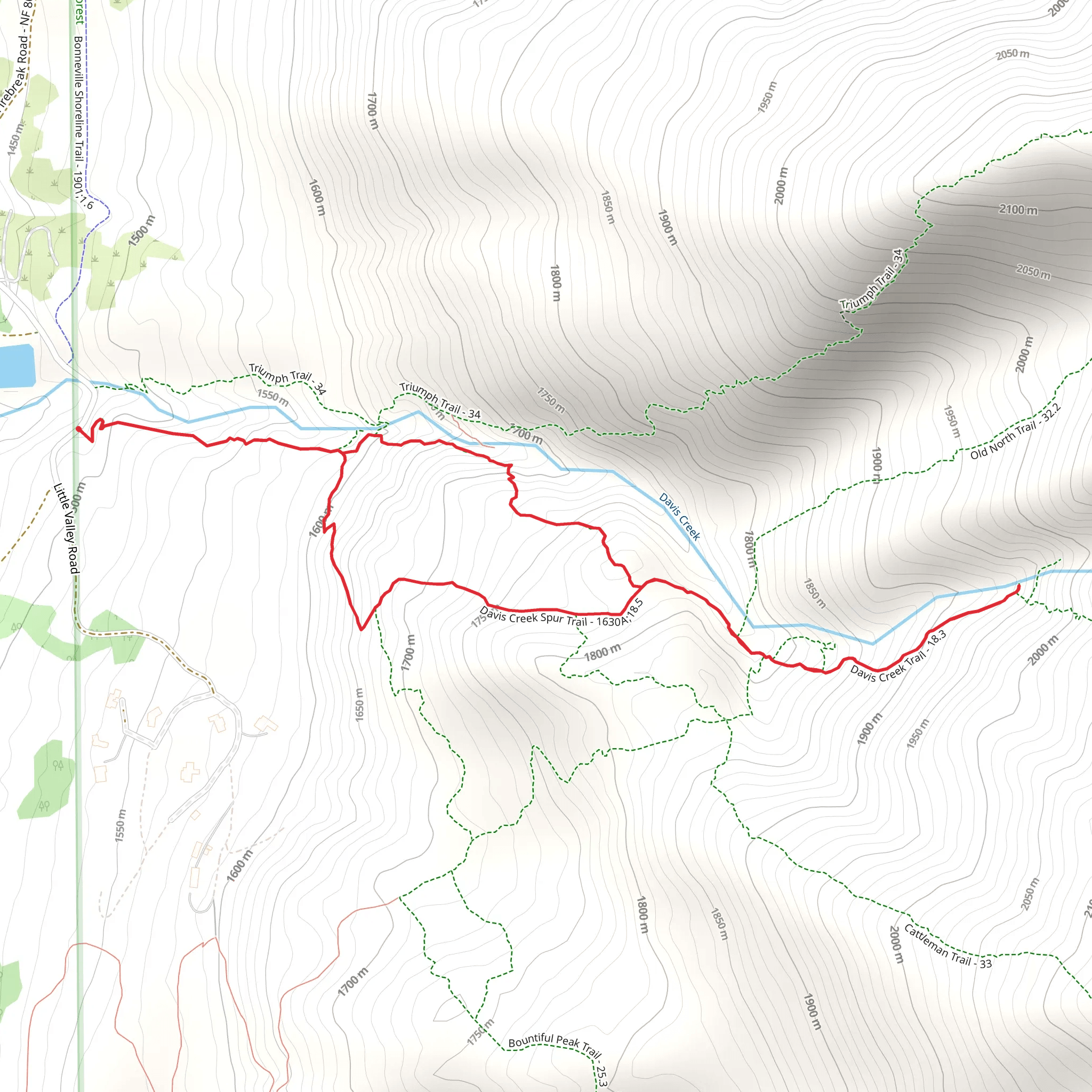 Davis Creek Loop Trail mobile static map