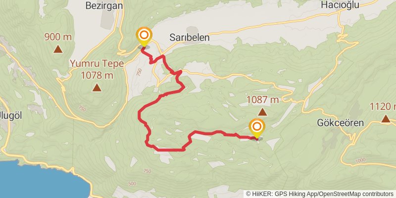 Lycian Way stage 9 Map
