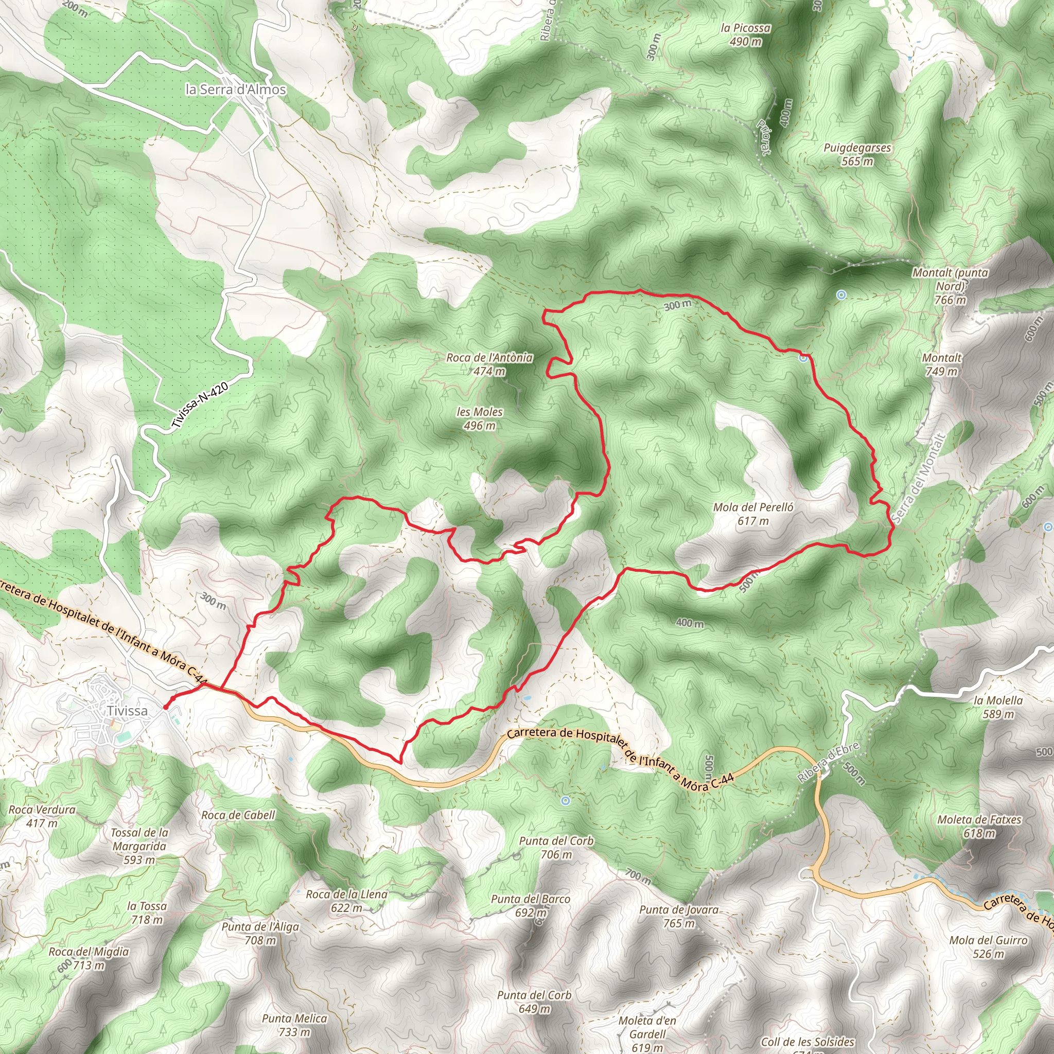 Tivissa Trail PR C 182 mobile static map
