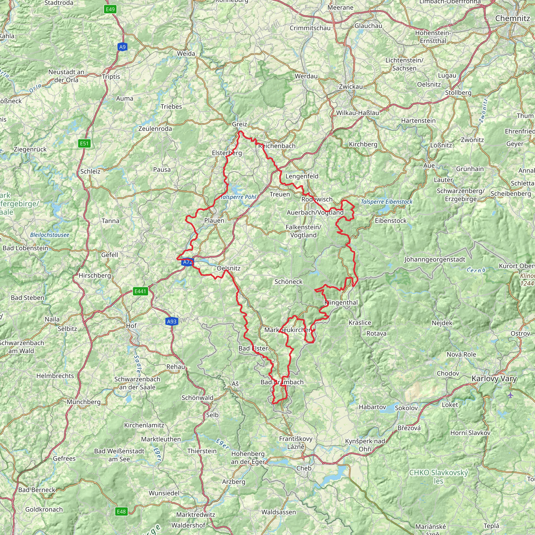 Vogtland Panorama Weg mobile static map