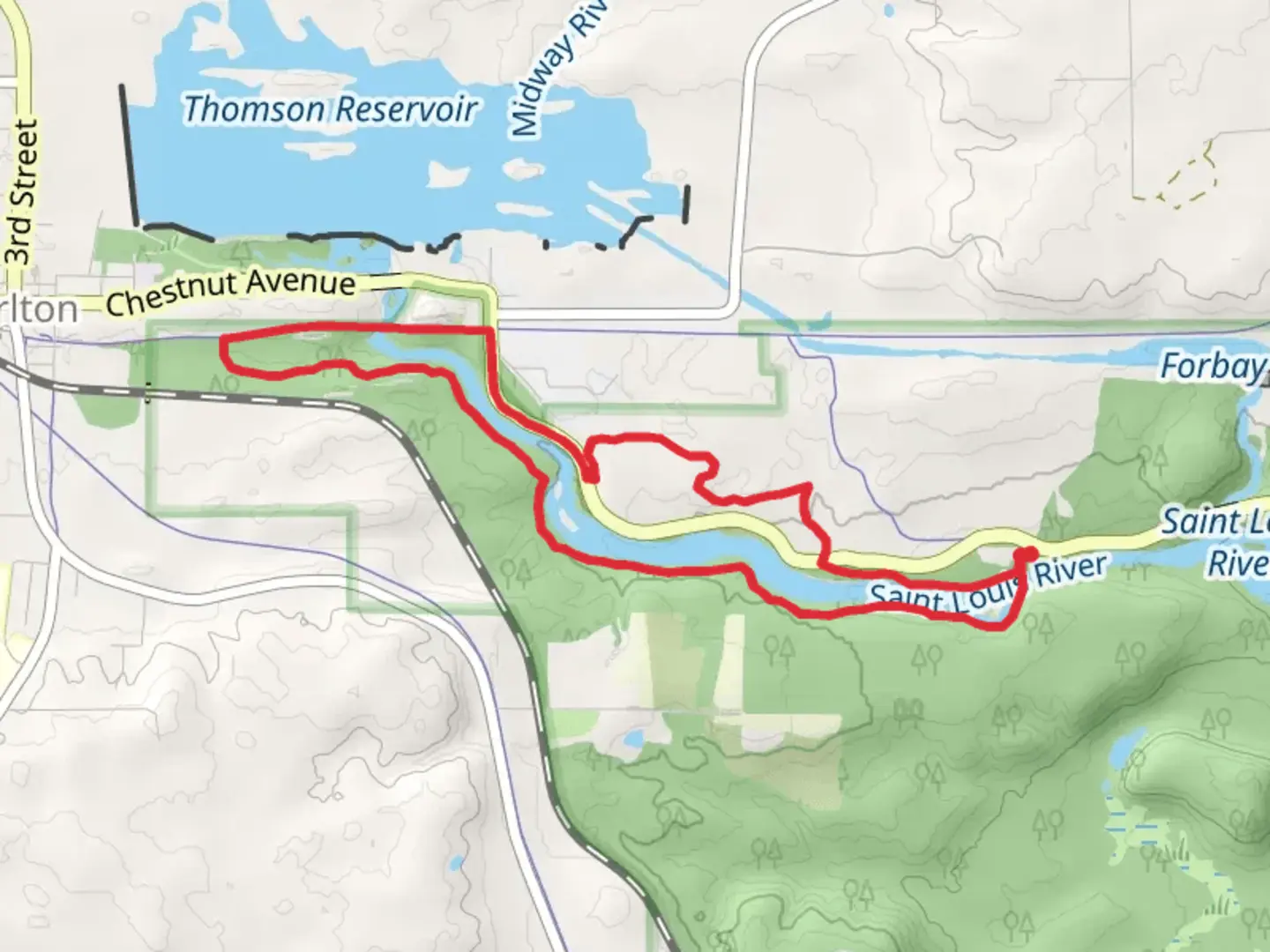 An image depicting the trail Saint Louis River via Carlton Trail and its surrounding area.