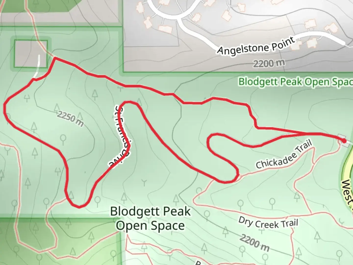 An image depicting the trail St Francis Drive Loop and its surrounding area.