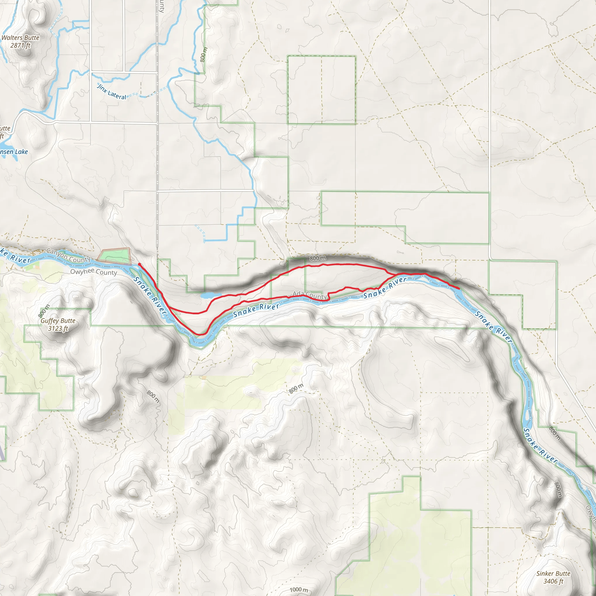 Snake River Shore Loop from Celebration Park mobile static map