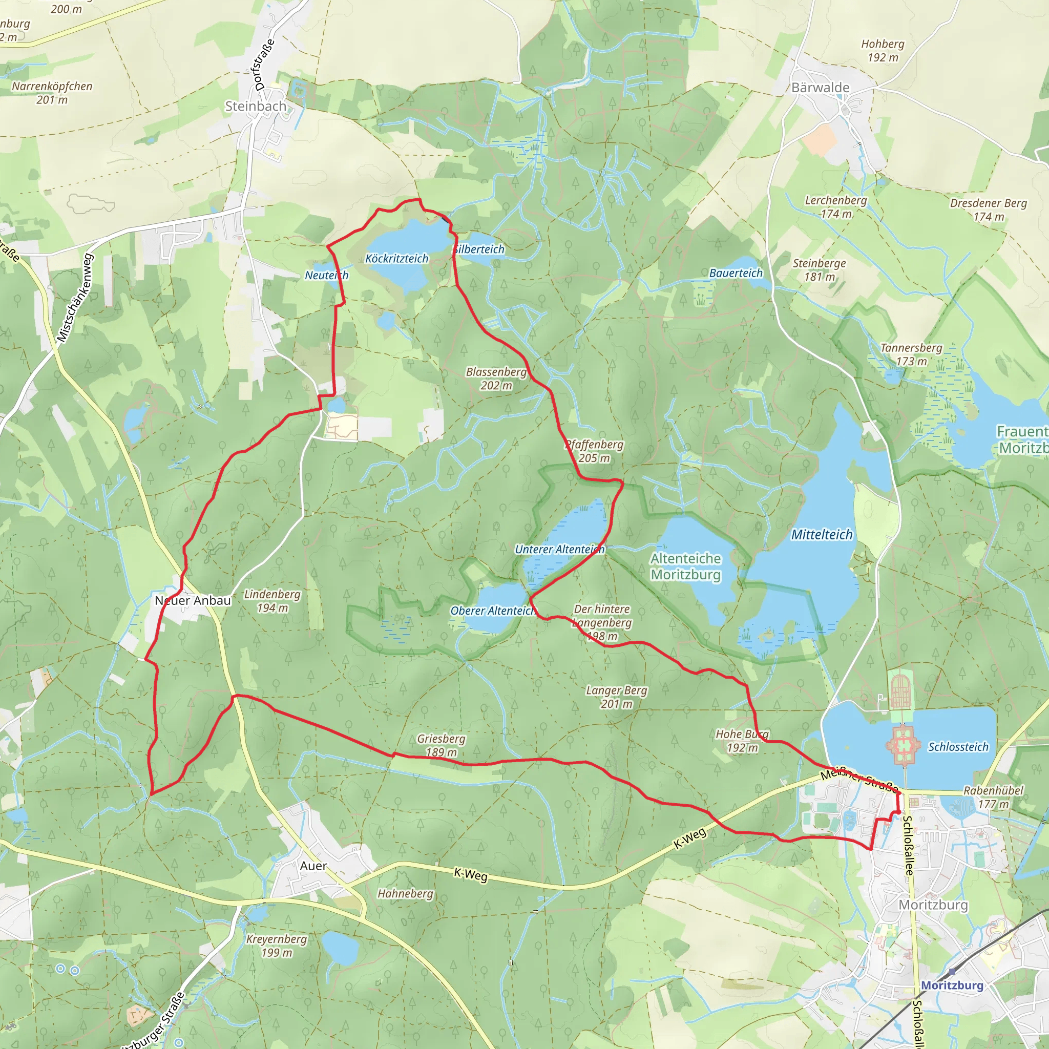 Moritzburg and Neuer Anbau Loop via Friedewald mobile static map