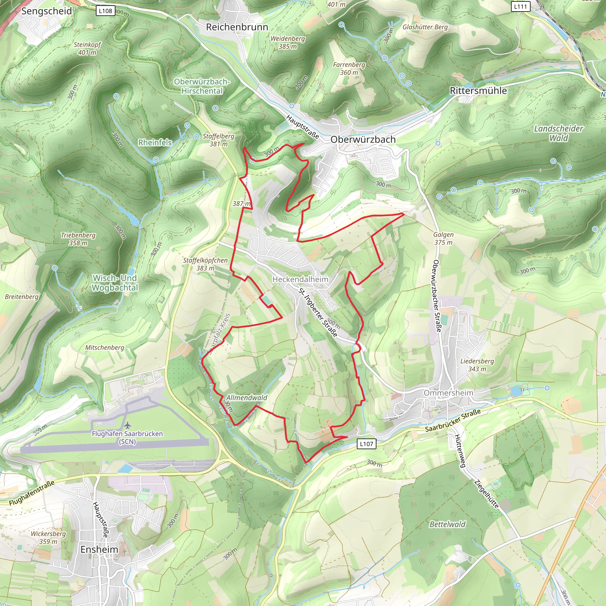 Heckendalheim Loop mobile static map