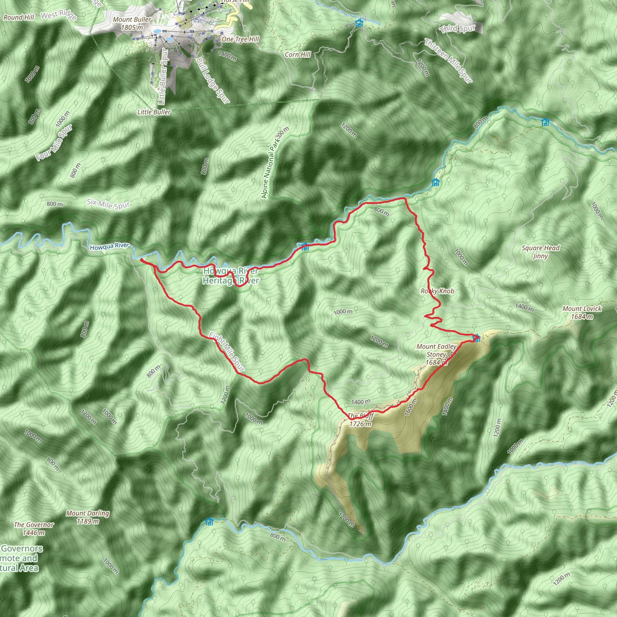 The Bluff Trail mobile static map