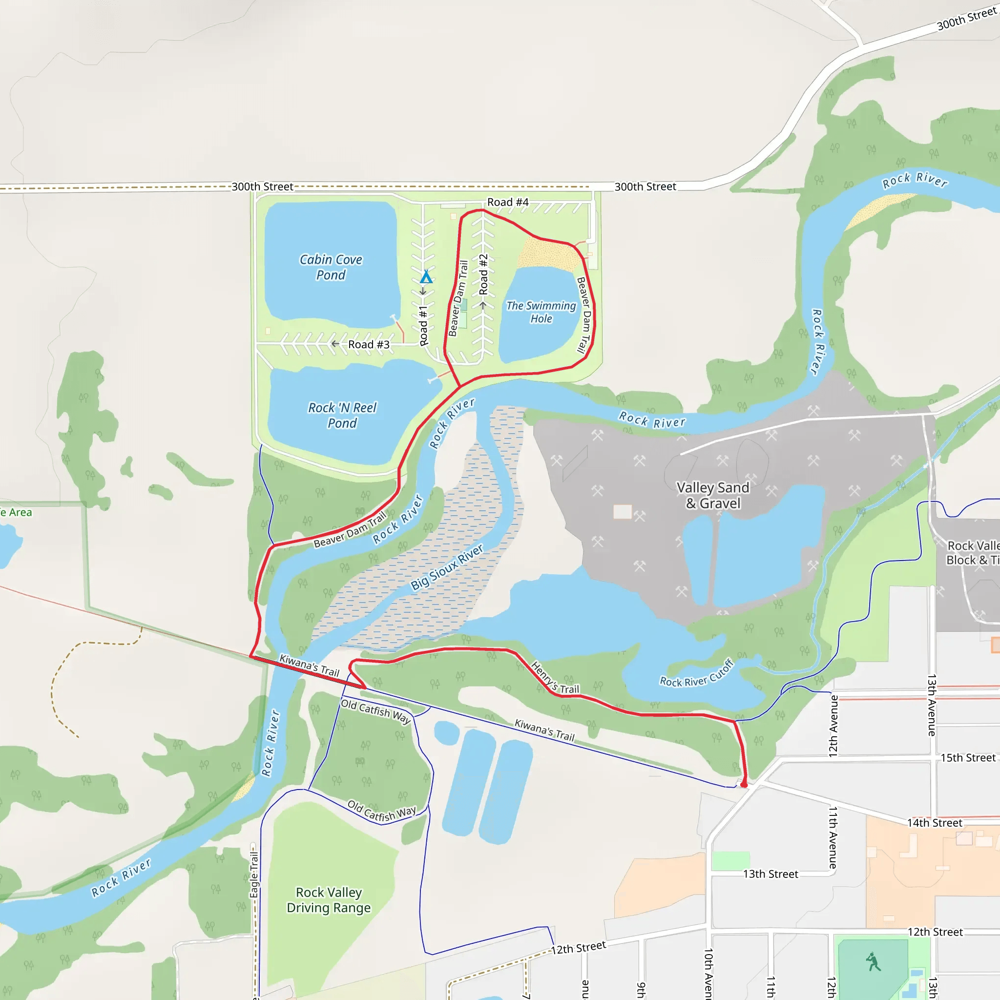 The Swimming Hole via Henry's Trail and Beaver Dam Trail mobile static map