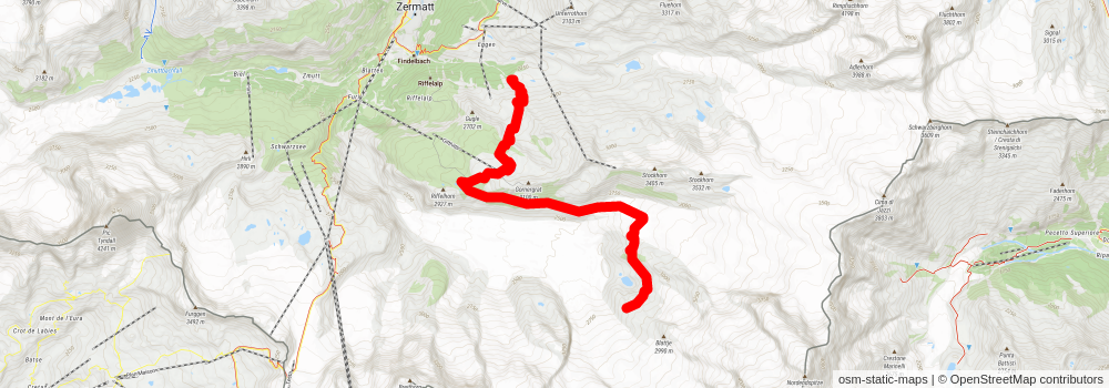 Monte Rosa Trek stage 3 Map