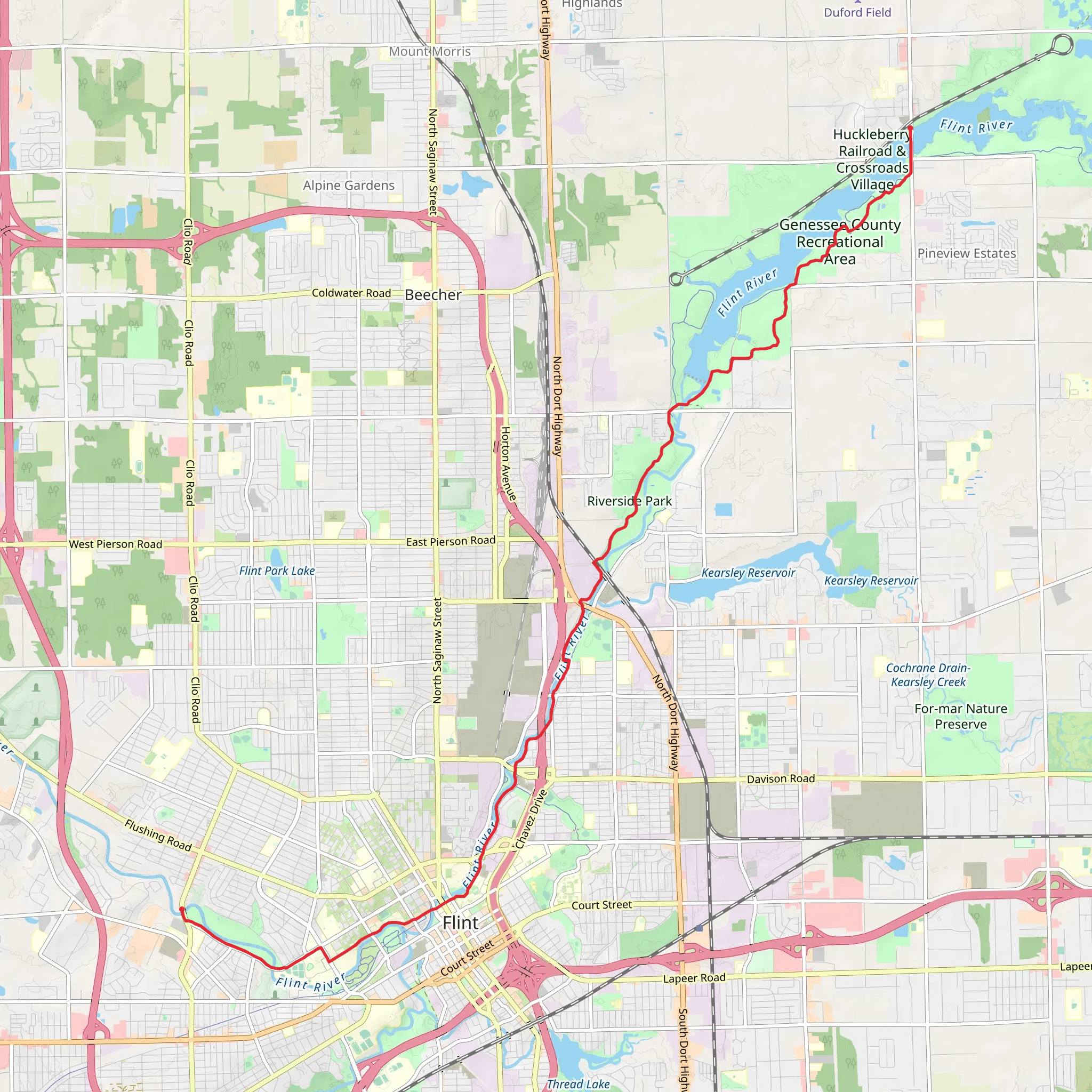 Flint River Trail Point to Point mobile static map