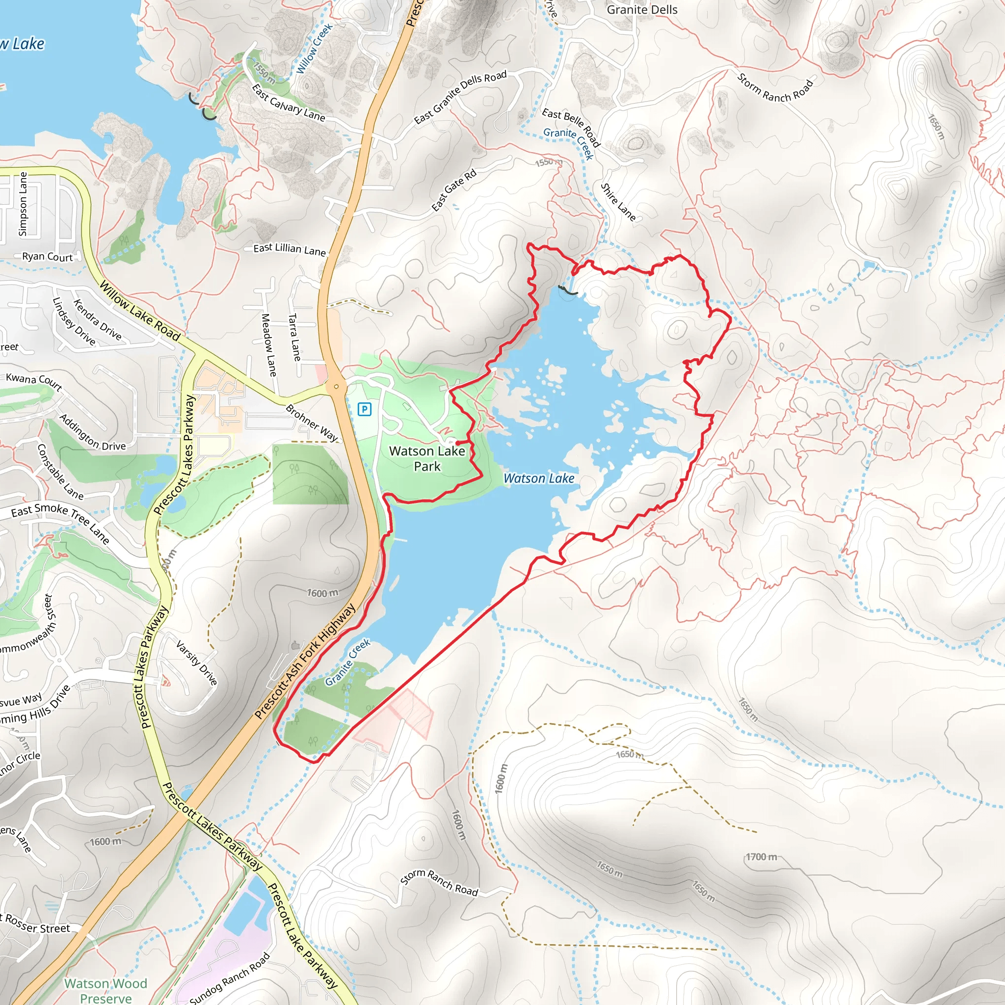 Watson Lake Loop mobile static map