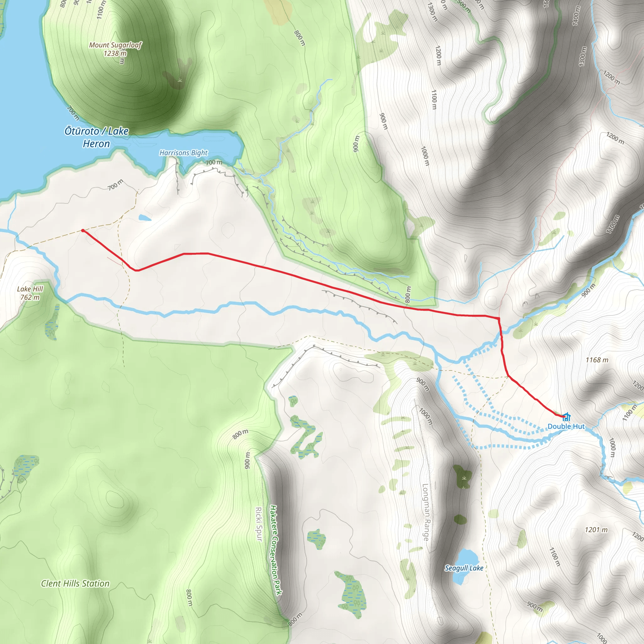 Double Hut Track mobile static map