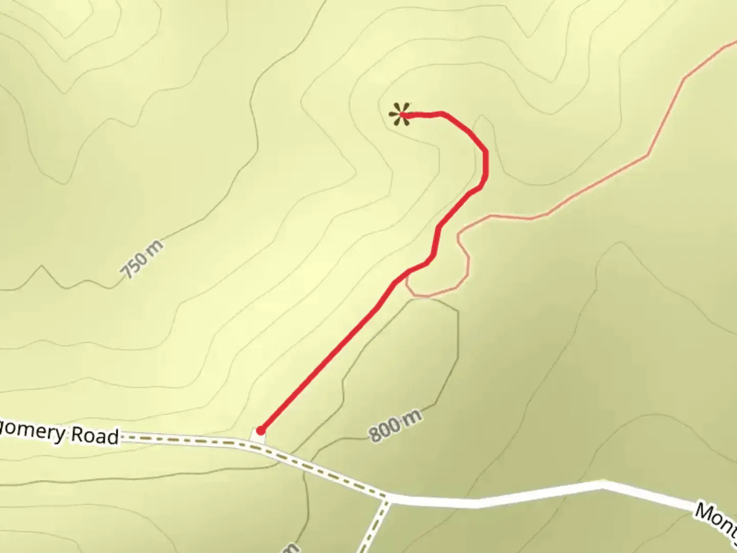 An image depicting the trail Montgomery Road and its surrounding area.