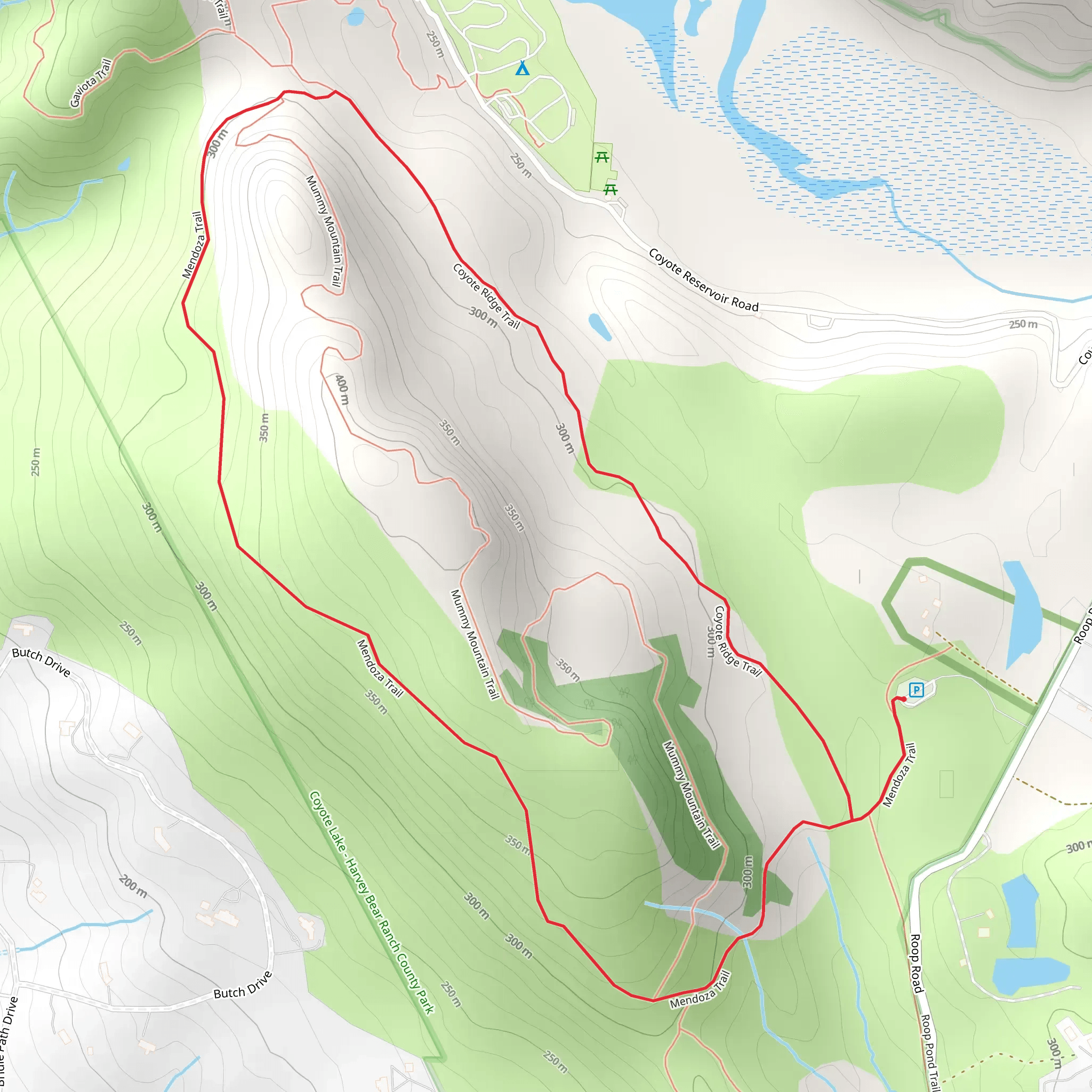 Mendoza and Coyote Ridge Loop Trail mobile static map