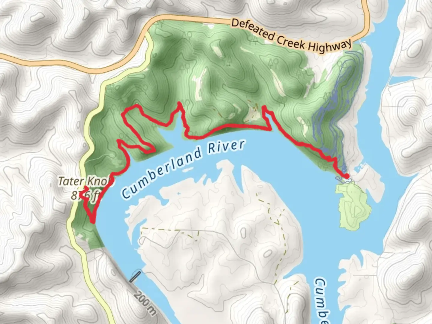An image depicting the trail Tater Knob via Bearwaller Gap Trail and its surrounding area.