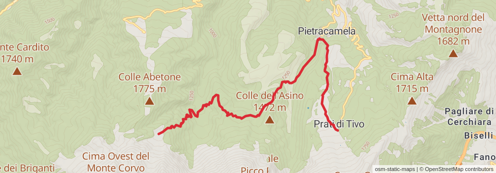 Sentiero Italia - Apennines Section stage 53 Map