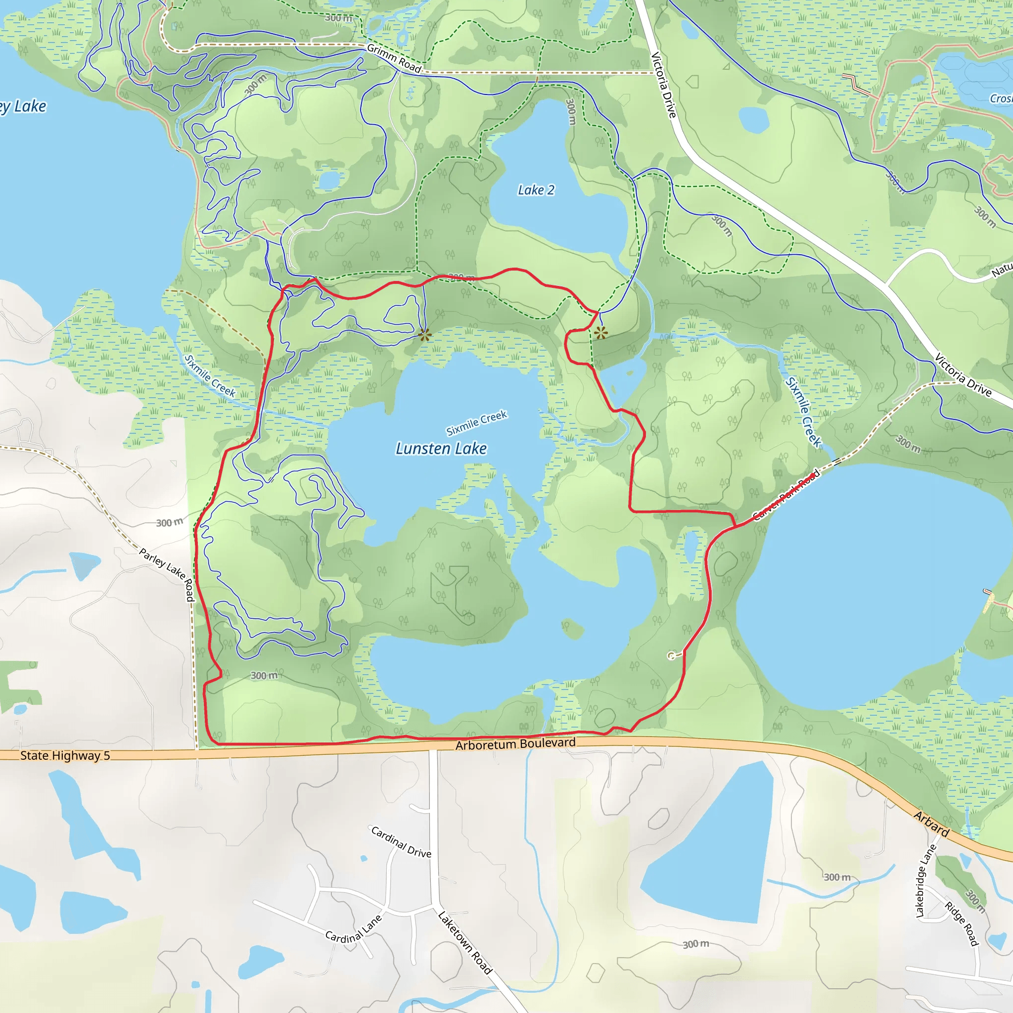 Lunsten Lake Loop mobile static map