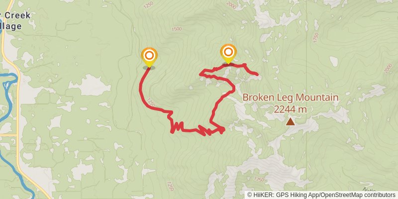 Broken Leg Divide Trail via Peterson Creek Trail stage 2 Map