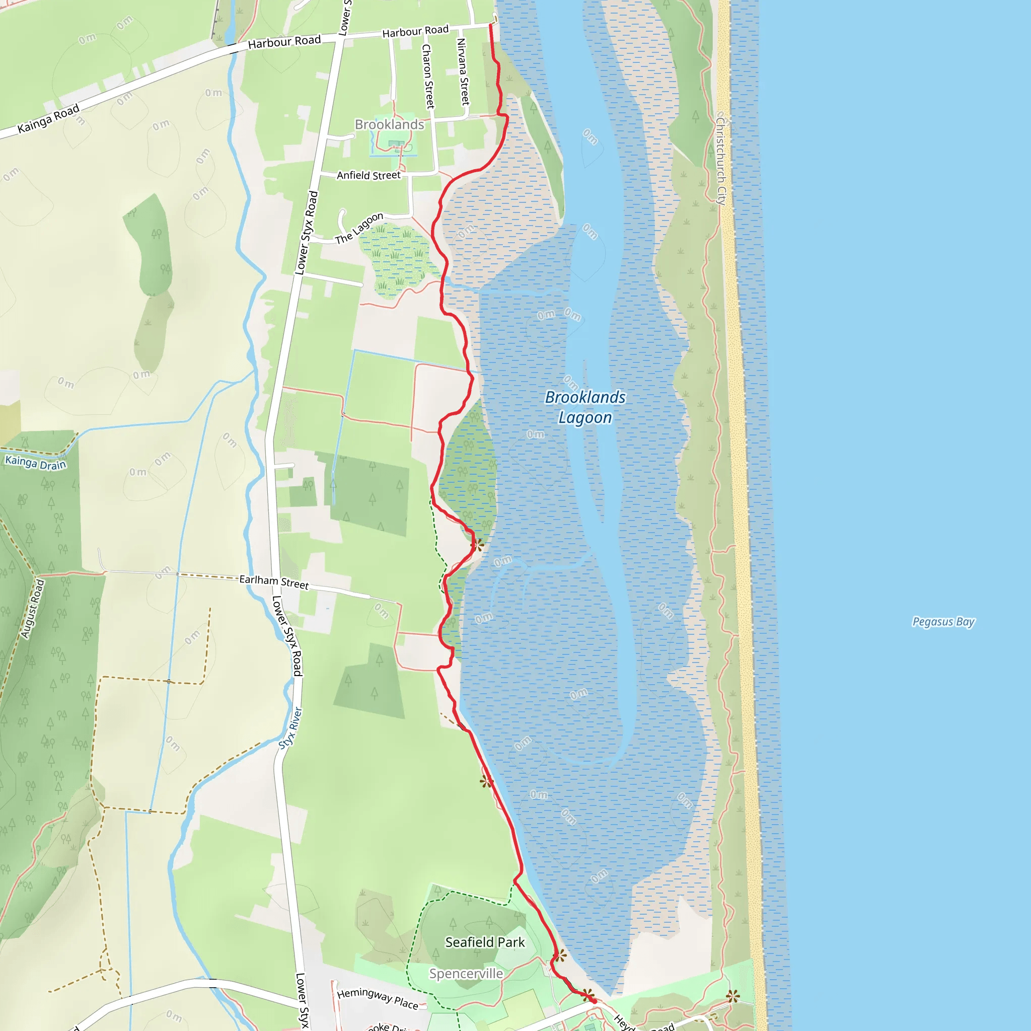 Brooklands Lagoon Track mobile static map