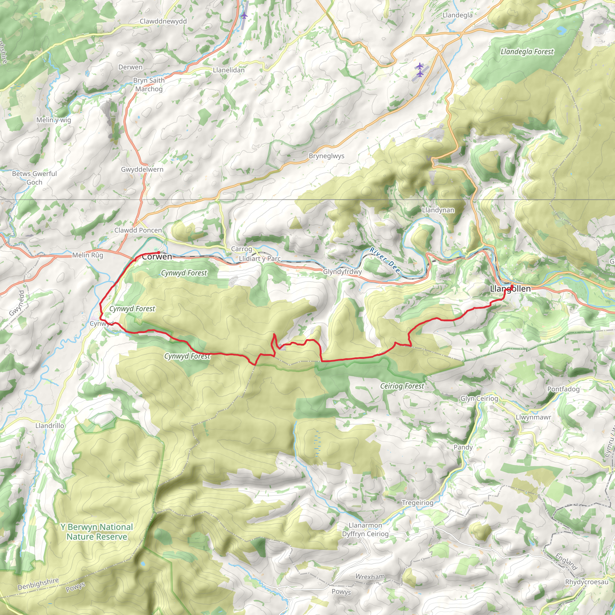 North Berwyn Way mobile static map