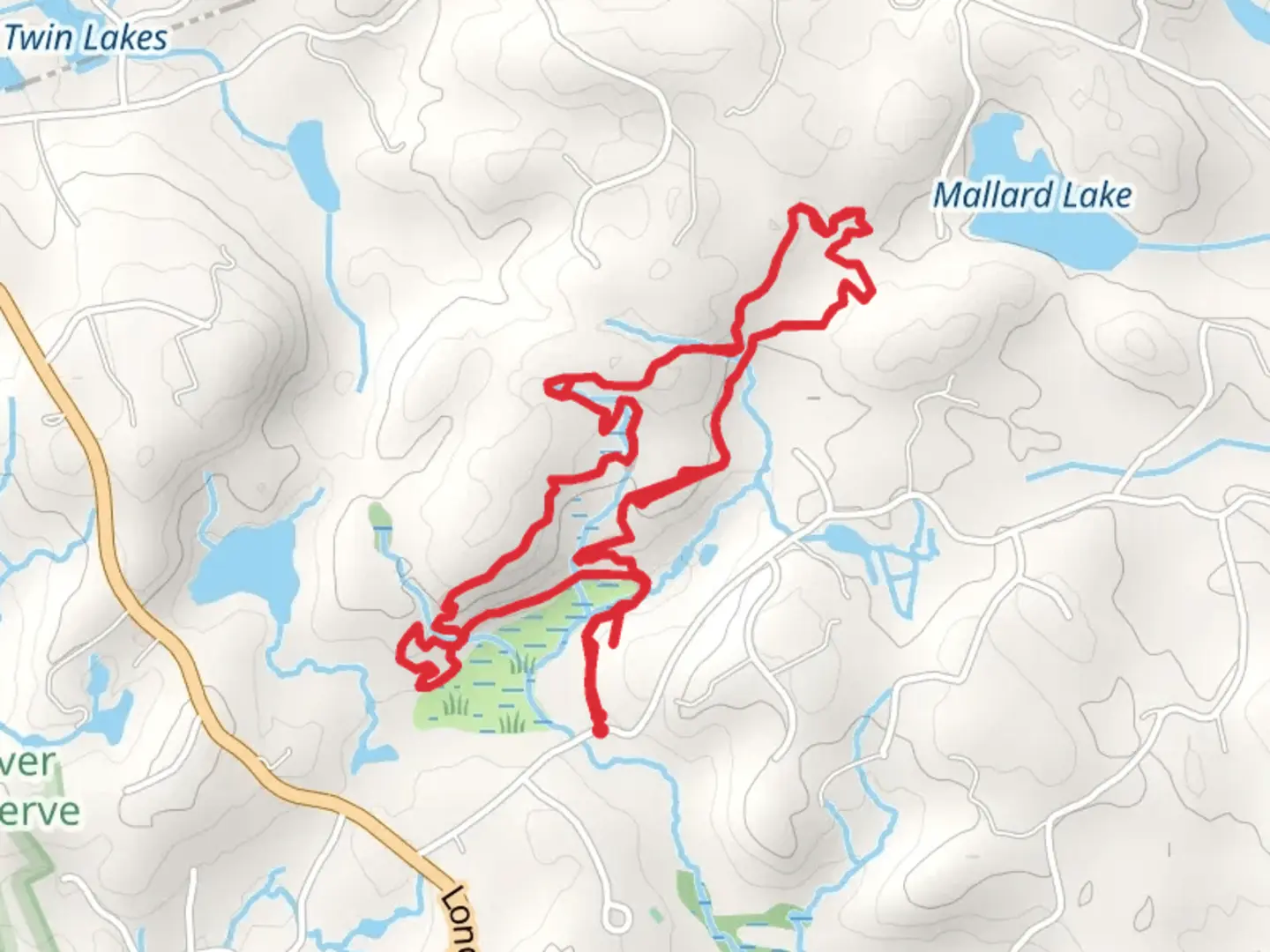 An image depicting the trail Great Hill and Mallard Lake Loop Trail and its surrounding area.