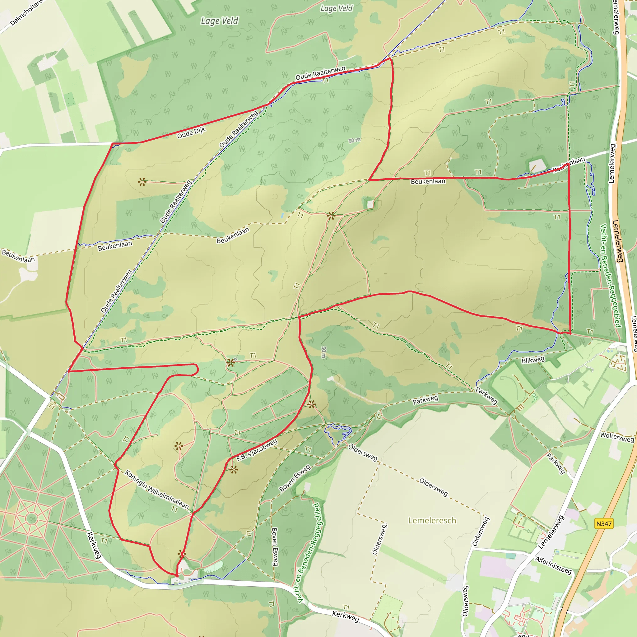 Archemerberg via Oude Dijk and Oude Raalter Weg mobile static map
